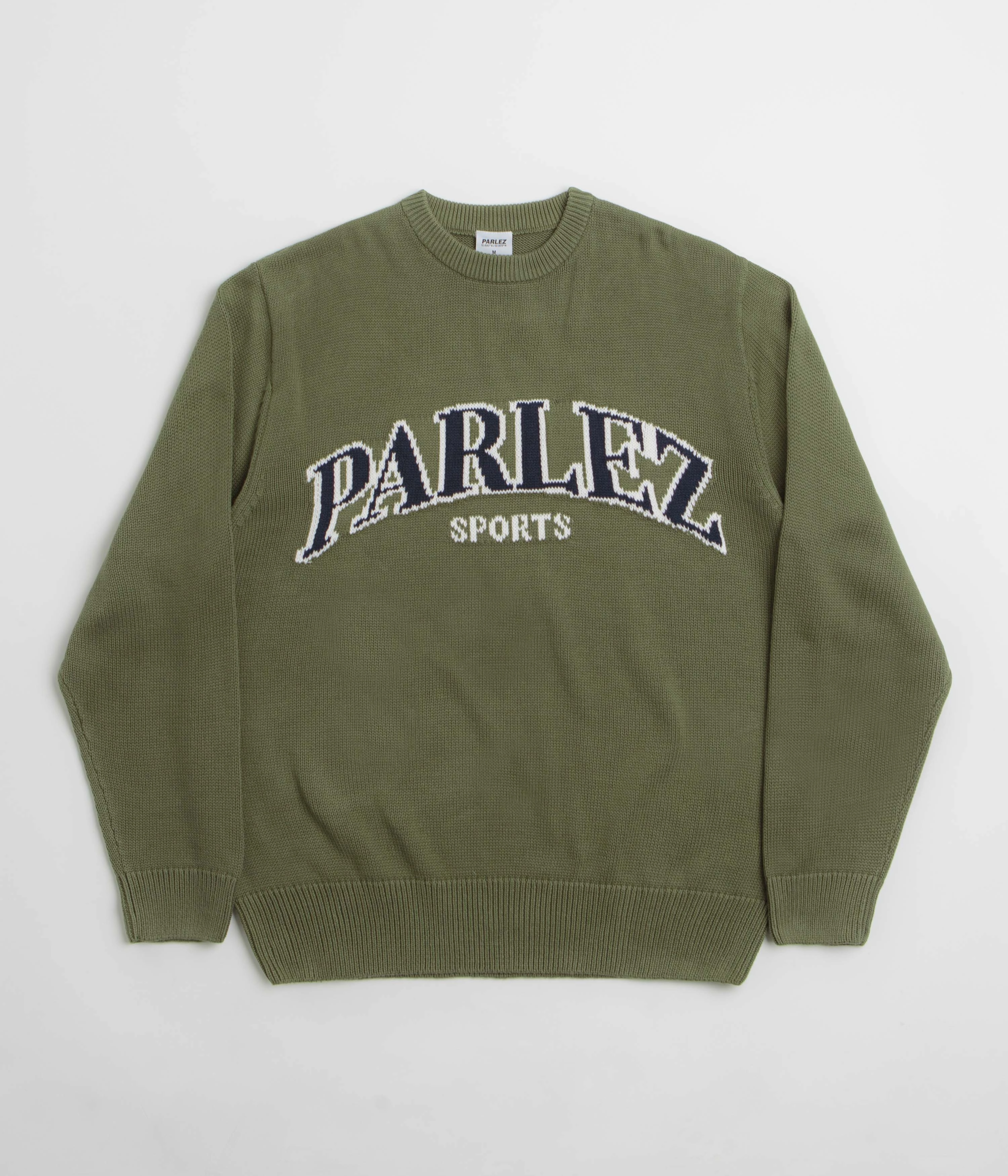 Snug Fit Knit Parlez Phelan Crewneck Sweatshirt - Olive Green