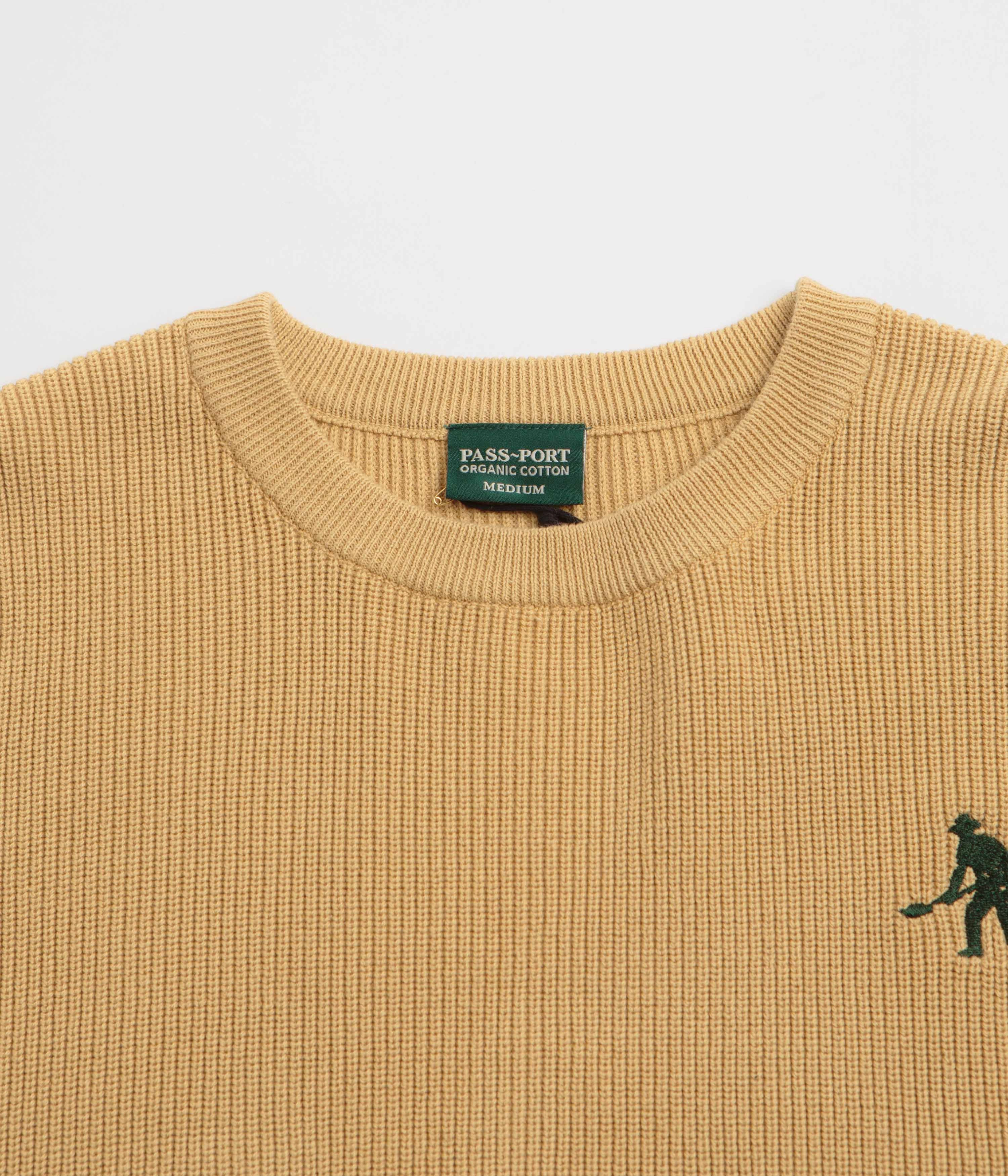 Pass Port Organic Cotton Stripe Knit Sweatshirt - Cream Street Style Lightweight Knit