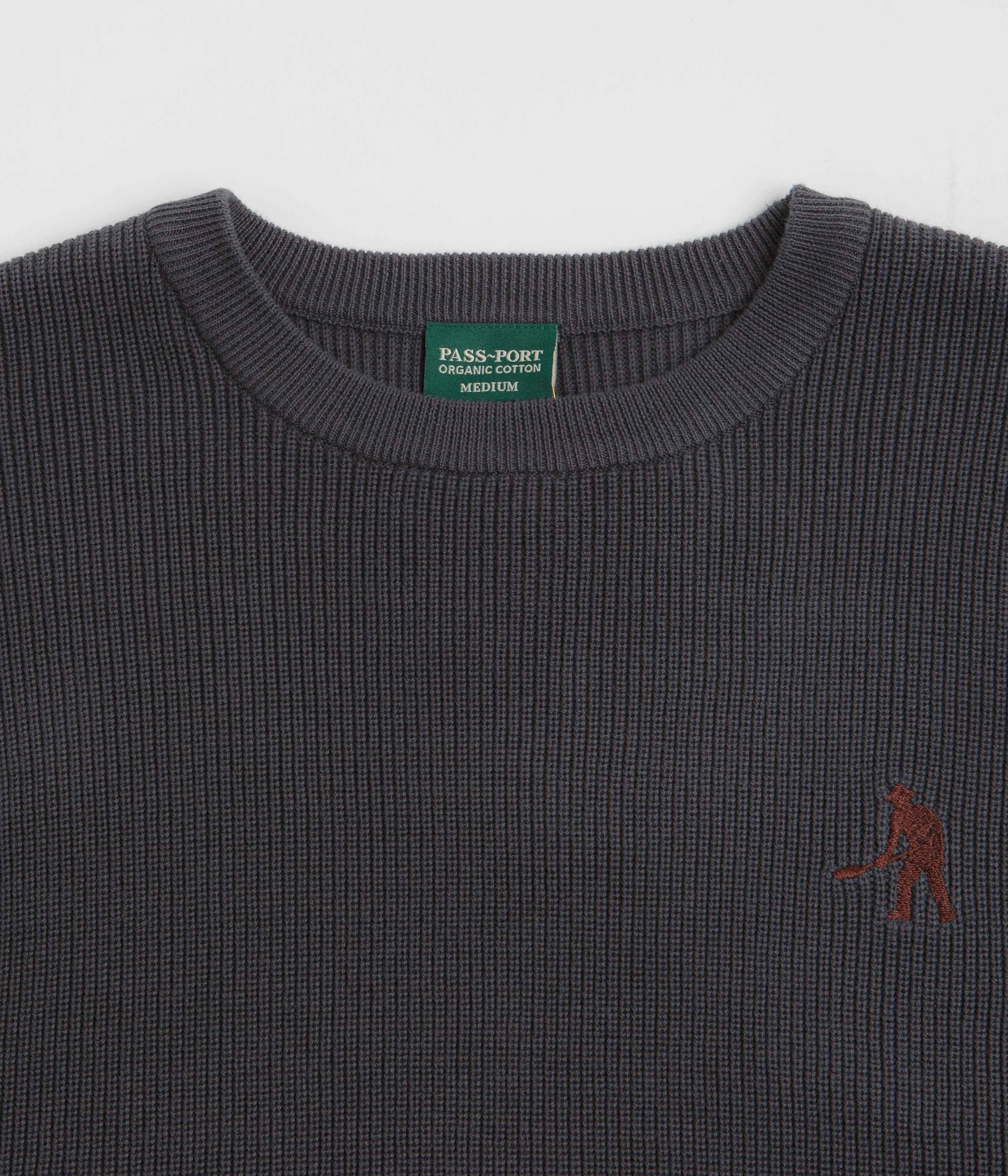 Timeless Style Pass Port Organic Cotton Stripe Knit Sweatshirt - Slate