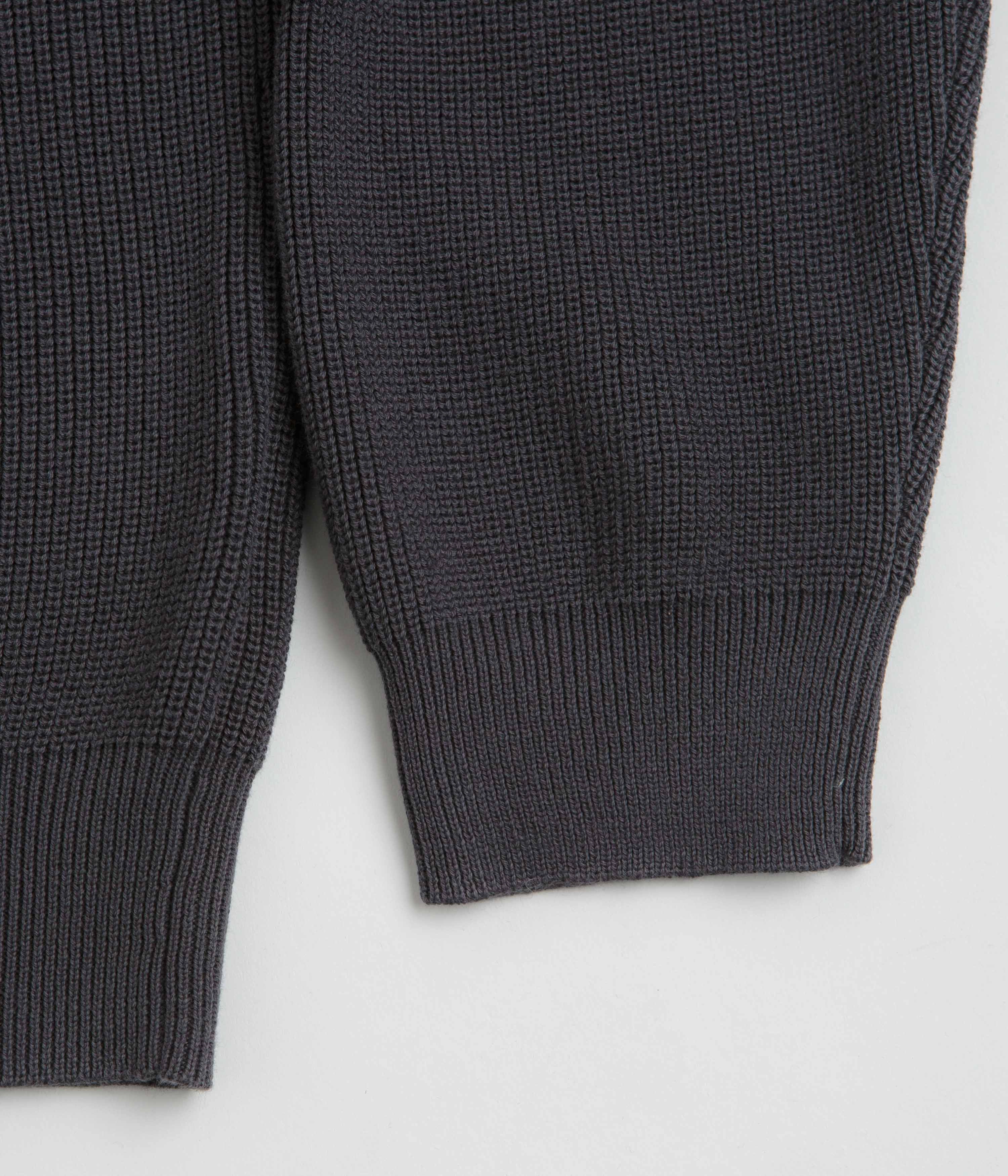 Pass Port Organic Cotton Stripe Knit Sweatshirt - Slate Functional Wear Classic Knit