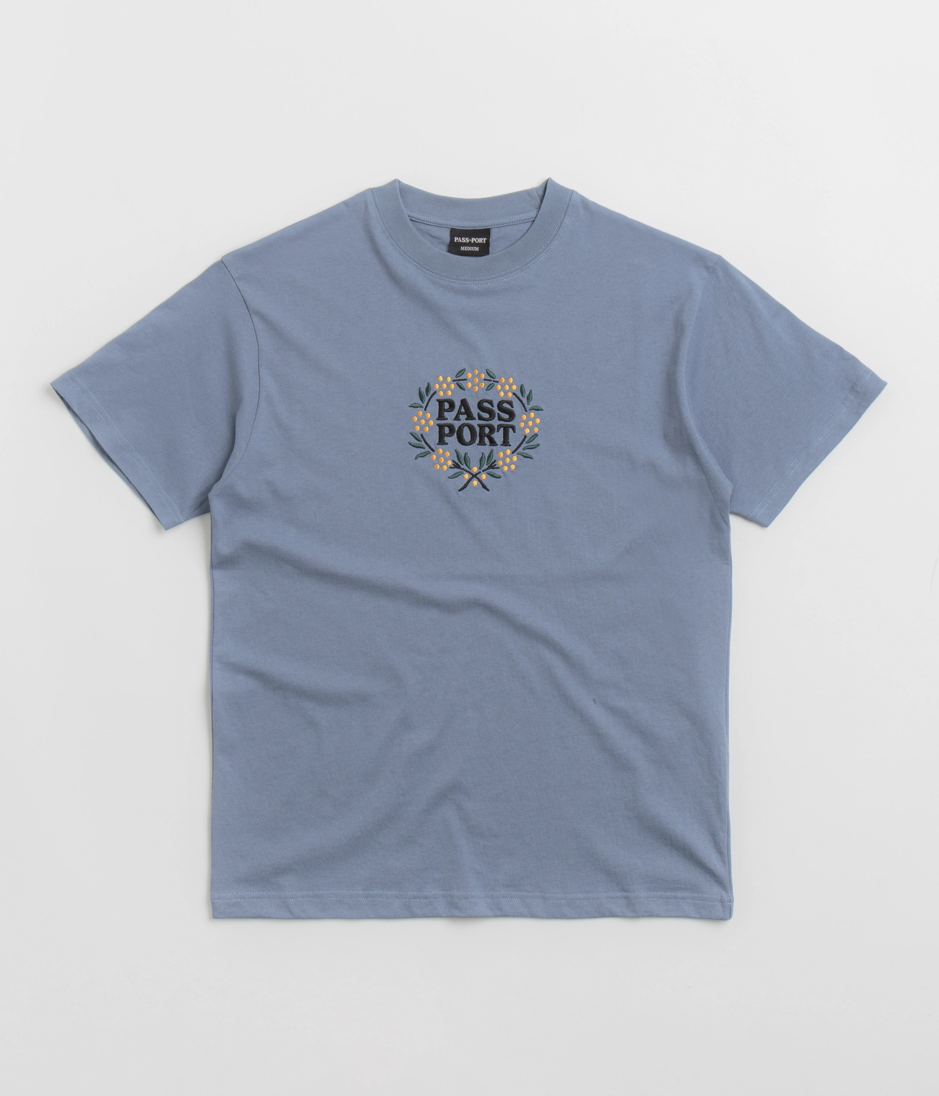 Pass Port Wattle T-Shirt - Stonewash Blue Boat Neck