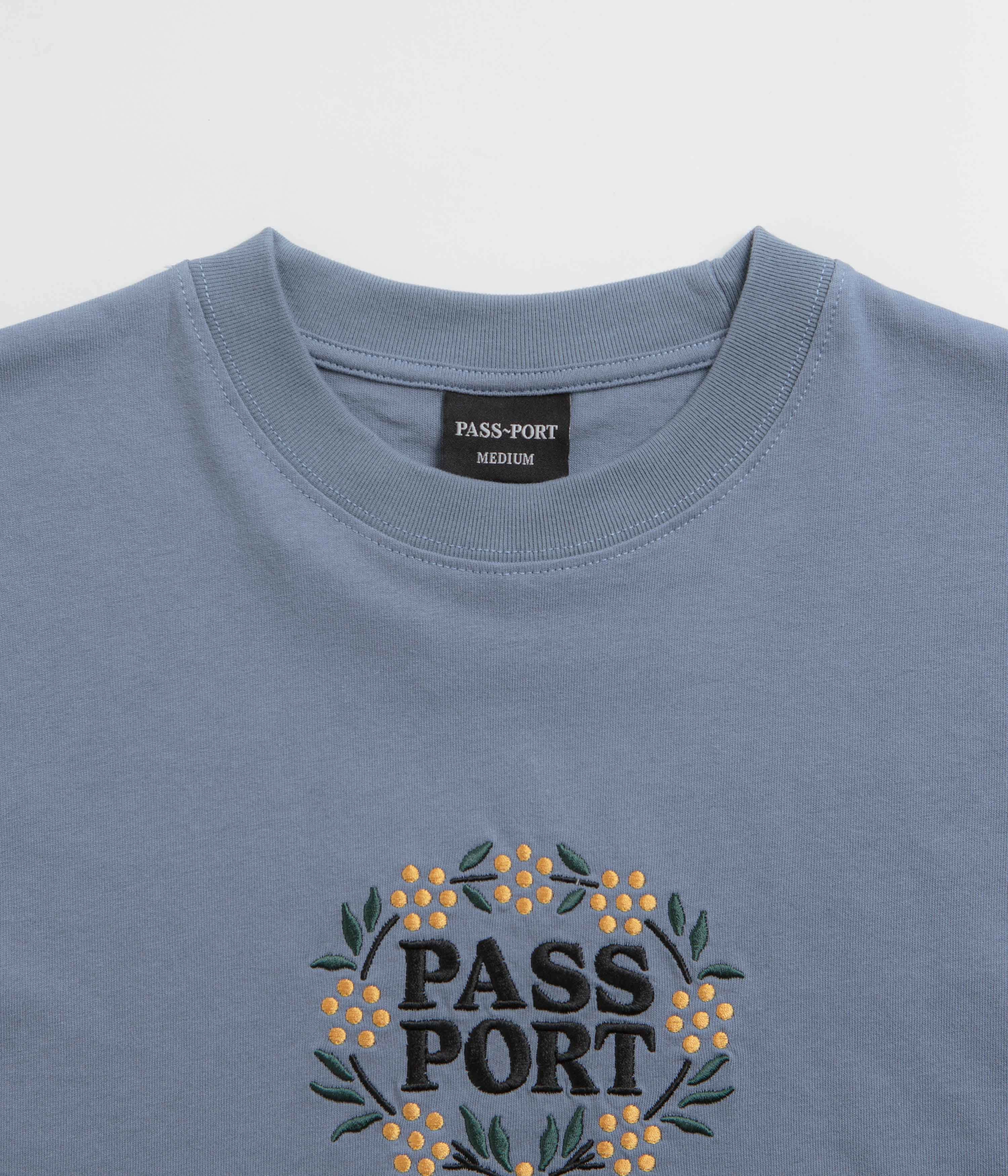 Pass Port Wattle T-Shirt - Stonewash Blue Easy and Relaxed