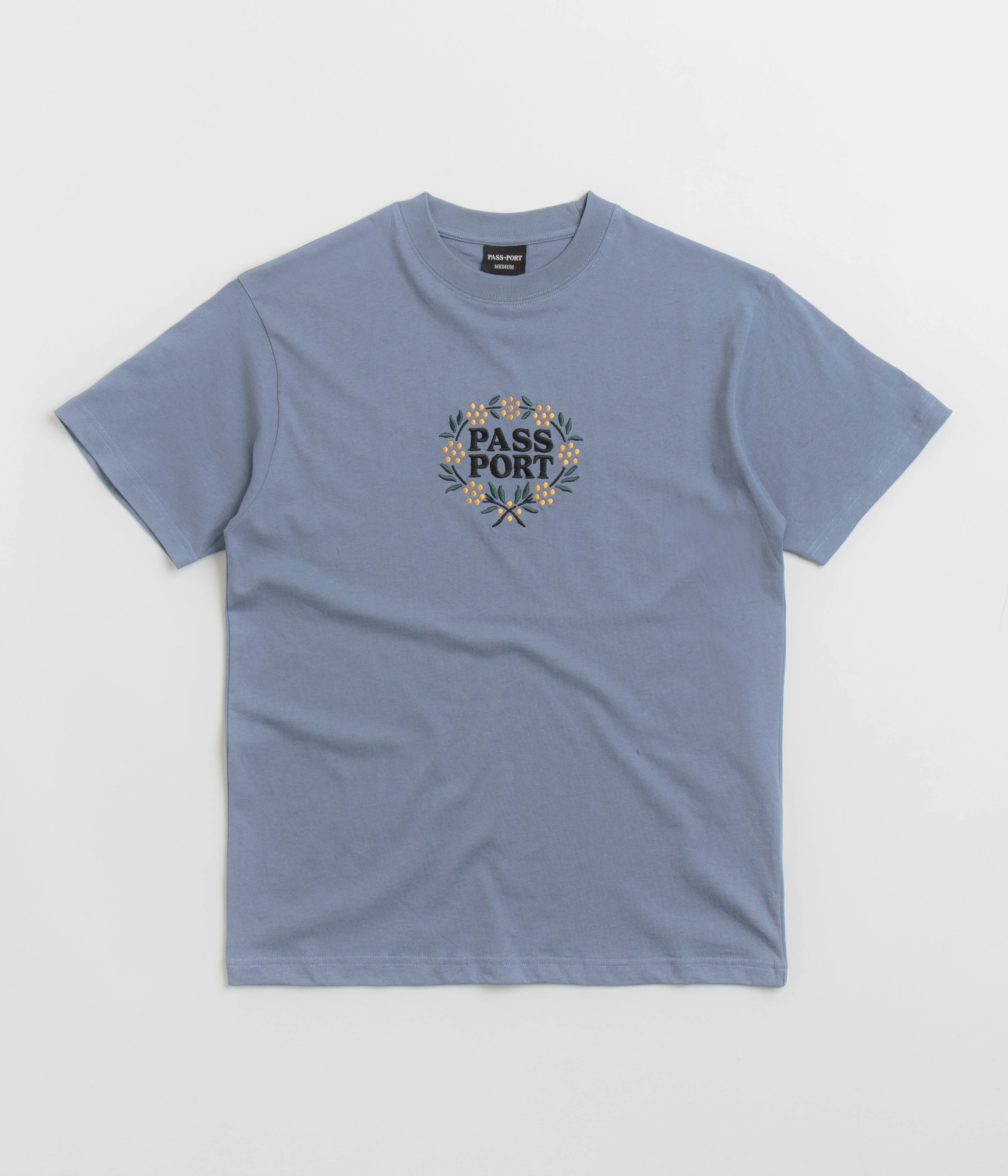 Pass Port Wattle T-Shirt - Stonewash Blue Quality Fabric