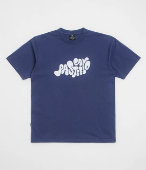 Pasteelo Can Script T-Shirt - Navy Modern Trend Look Breathable Look