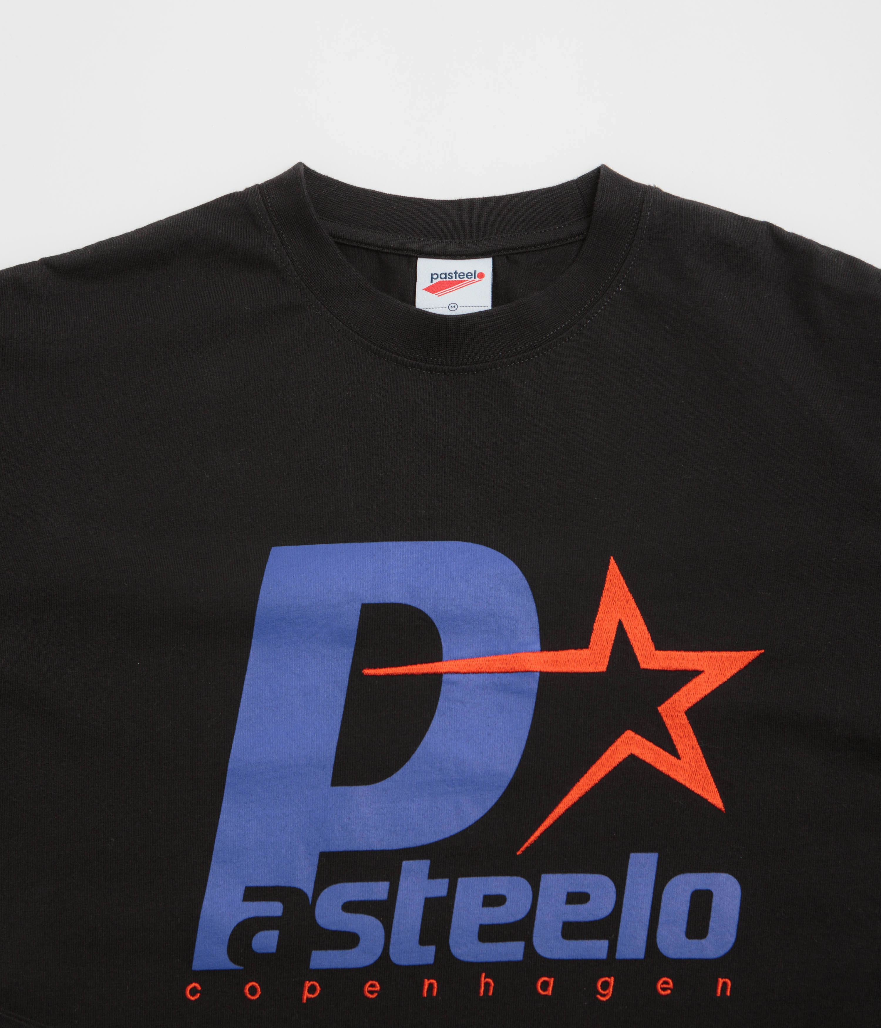 Subtle Logo Placement Foam Print Detail Pasteelo P Steelo T-Shirt - Black