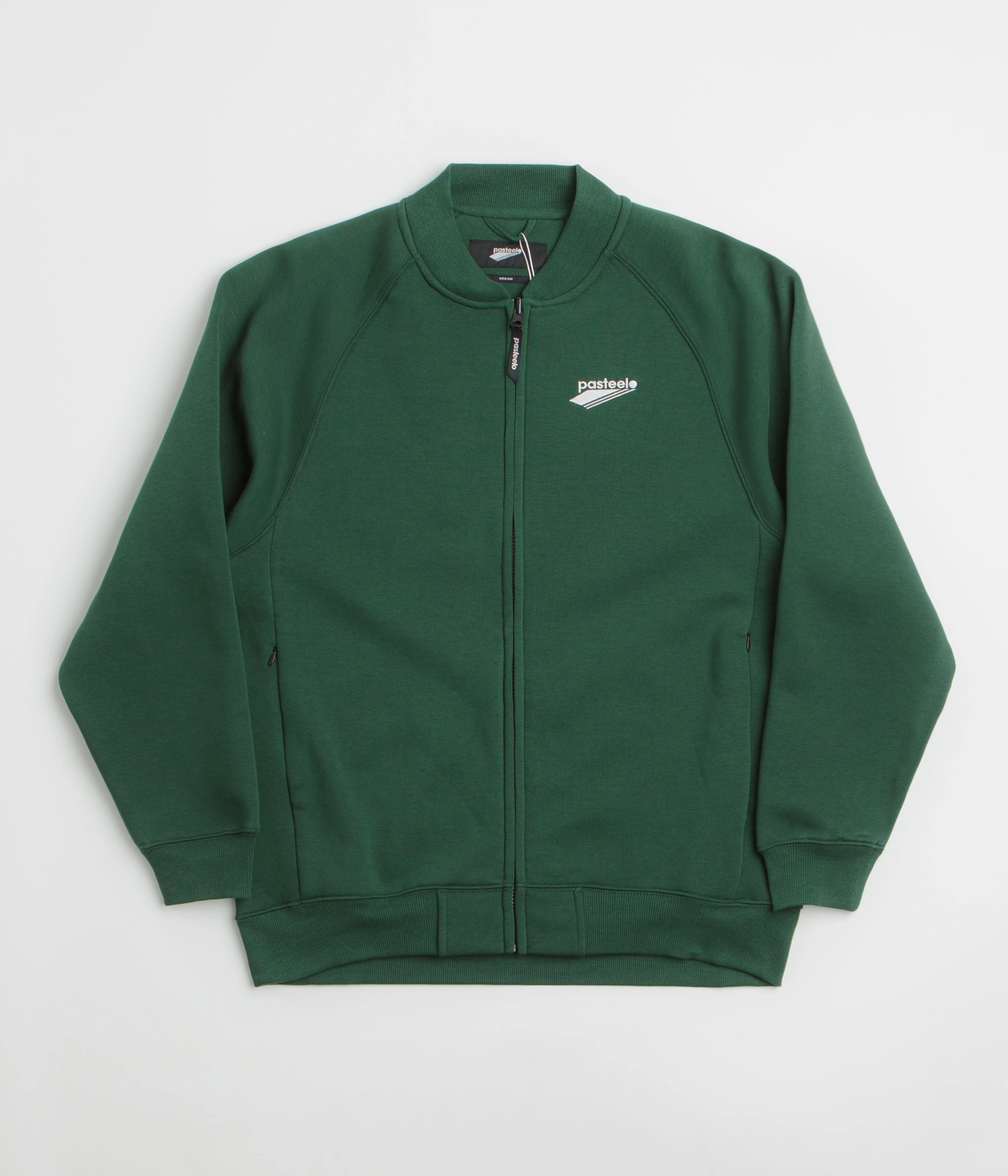 Trendy Layers Pasteelo Zip Up Trainer Sweatshirt - Forest