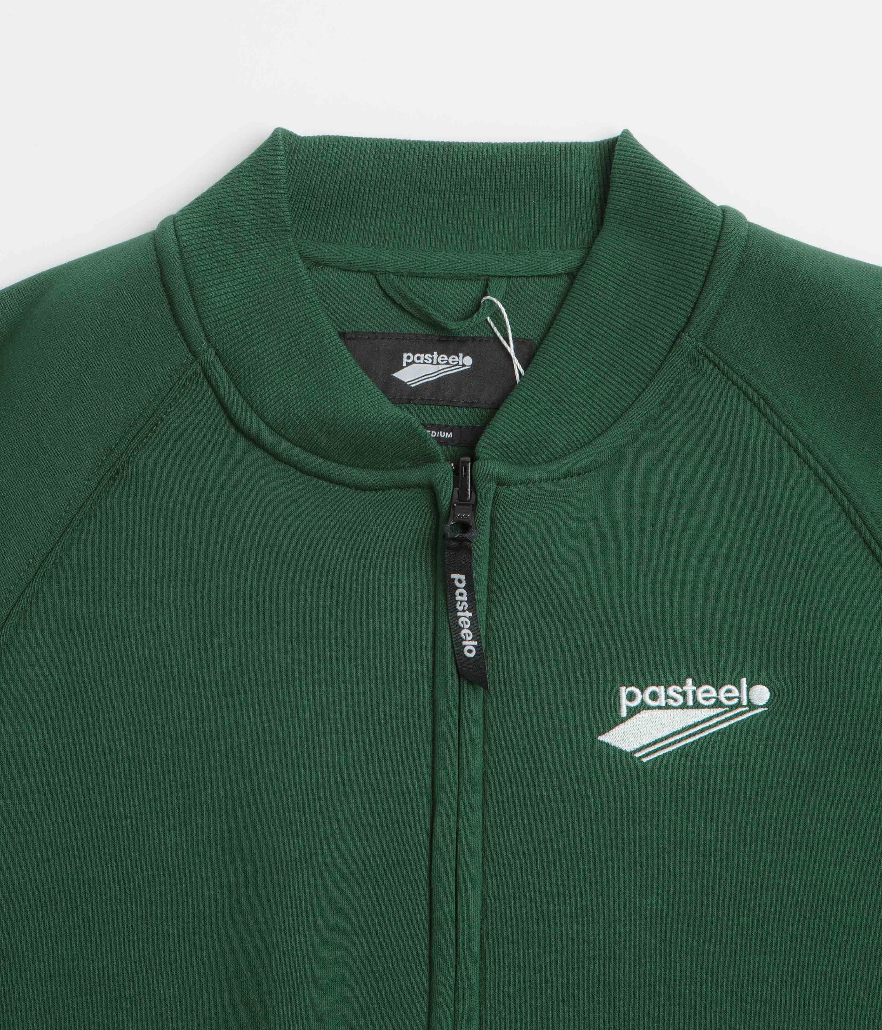 Simple Cozy Pasteelo Zip Up Trainer Sweatshirt - Forest