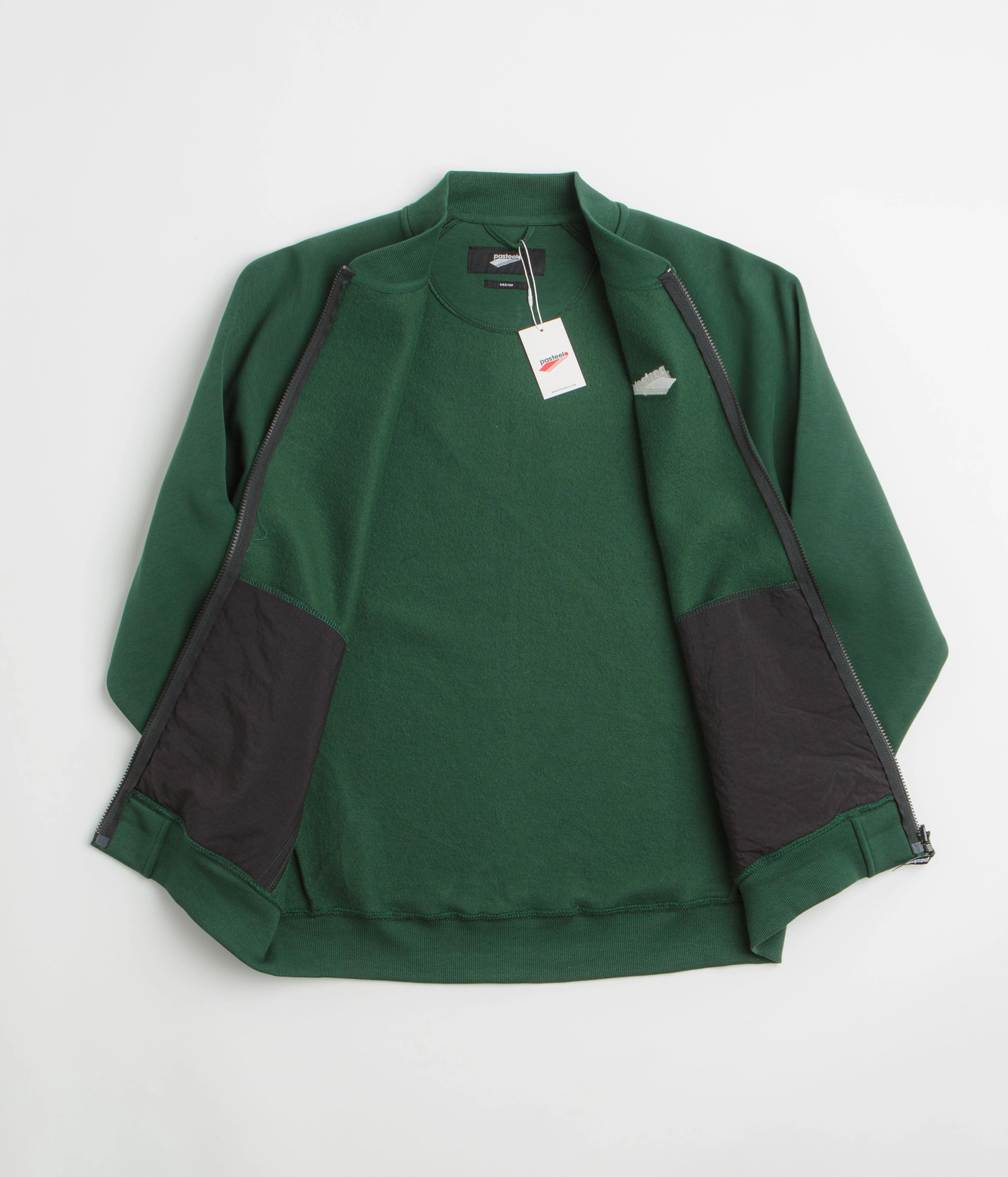 Pasteelo Zip Up Trainer Sweatshirt - Forest Drop Shoulder Snuggly Comfort