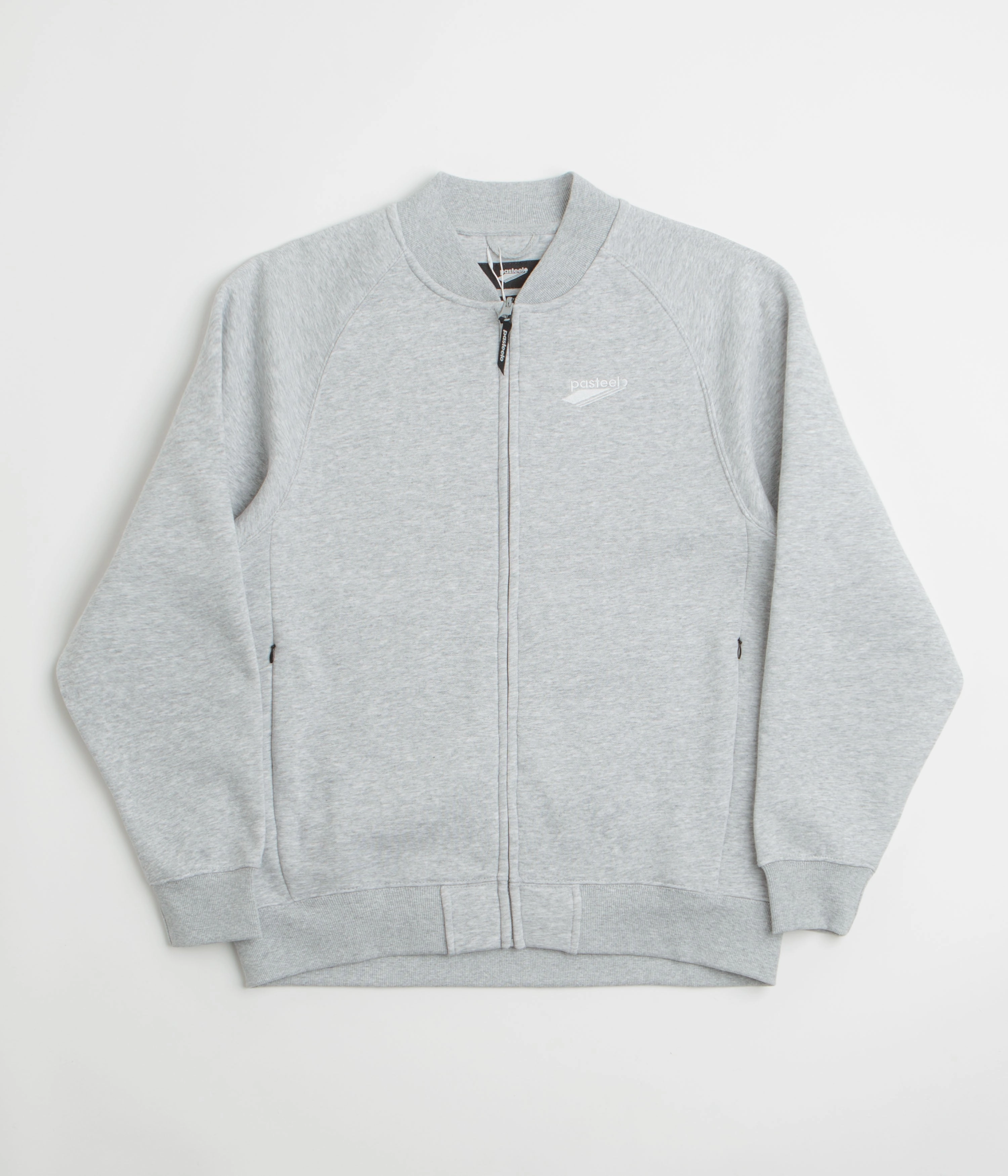 Pasteelo Zip Up Trainer Sweatshirt - Heather Grey Winter Ready Knit Warm & Soft
