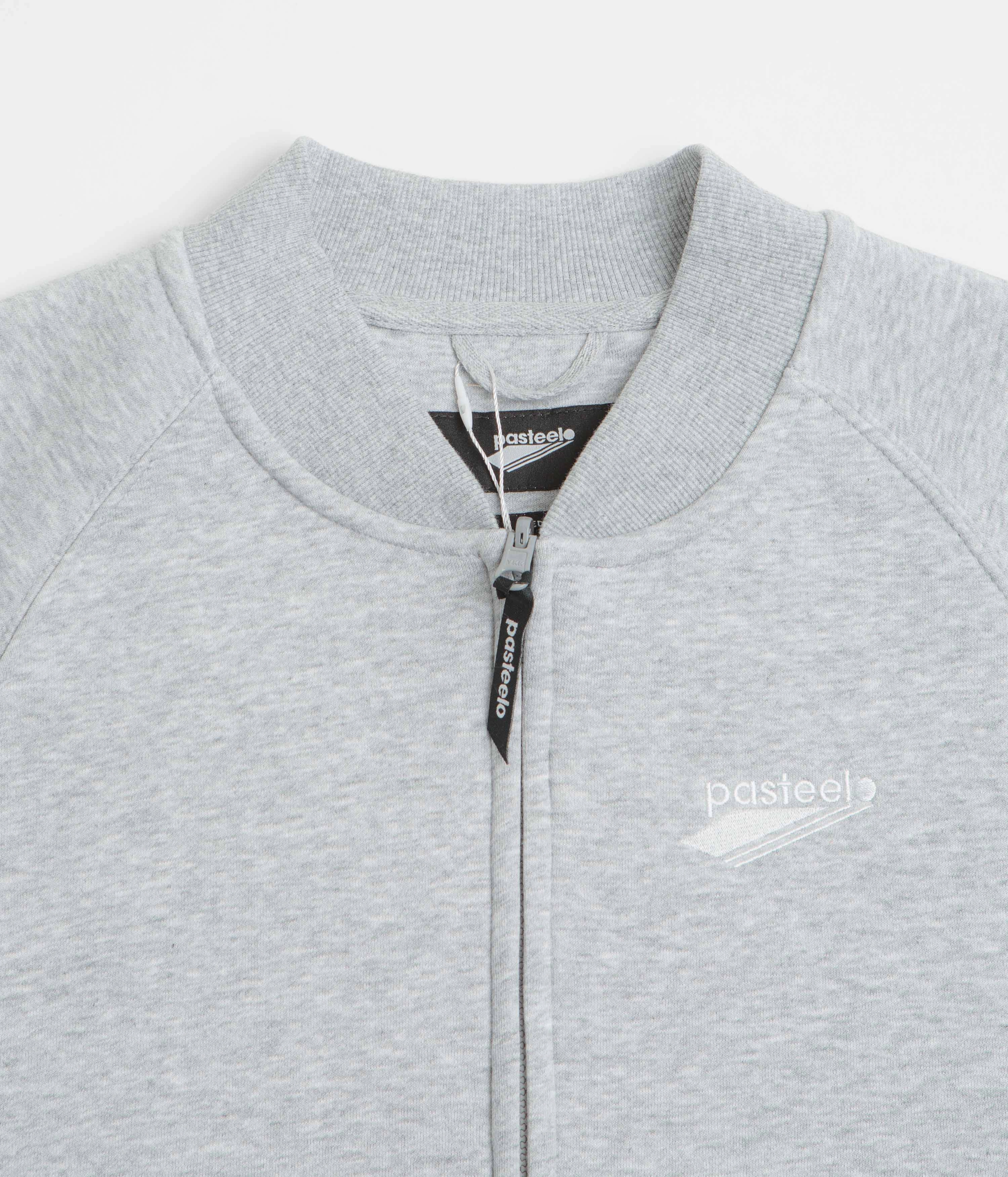 Pasteelo Zip Up Trainer Sweatshirt - Heather Grey Simple Comfort Comfy Knitwear