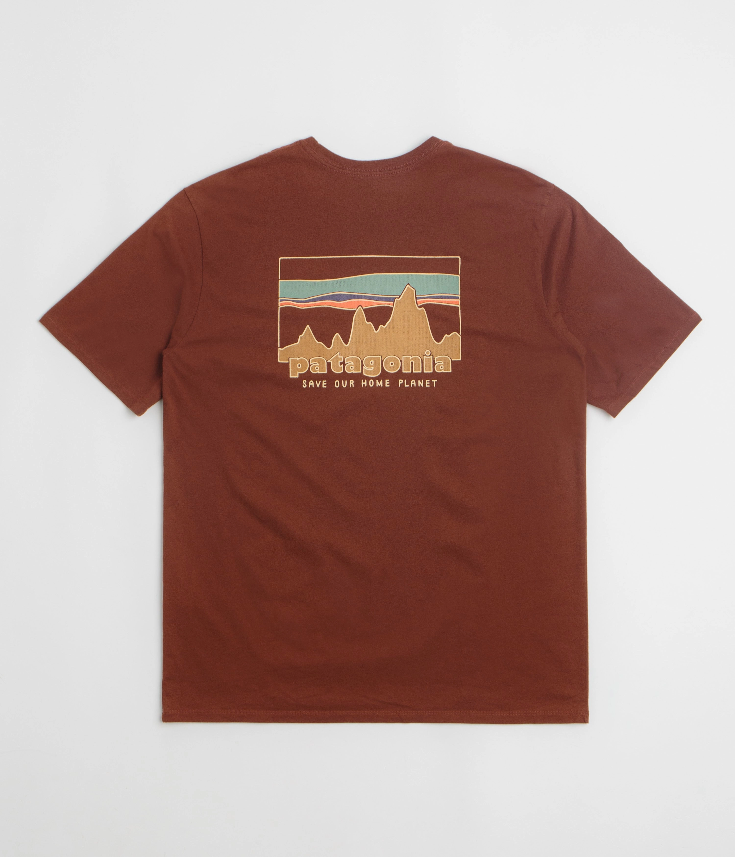 Patagonia 73 Skyline Organic T-Shirt - Dried Vanilla Functional Side Gussets Holiday Outfit