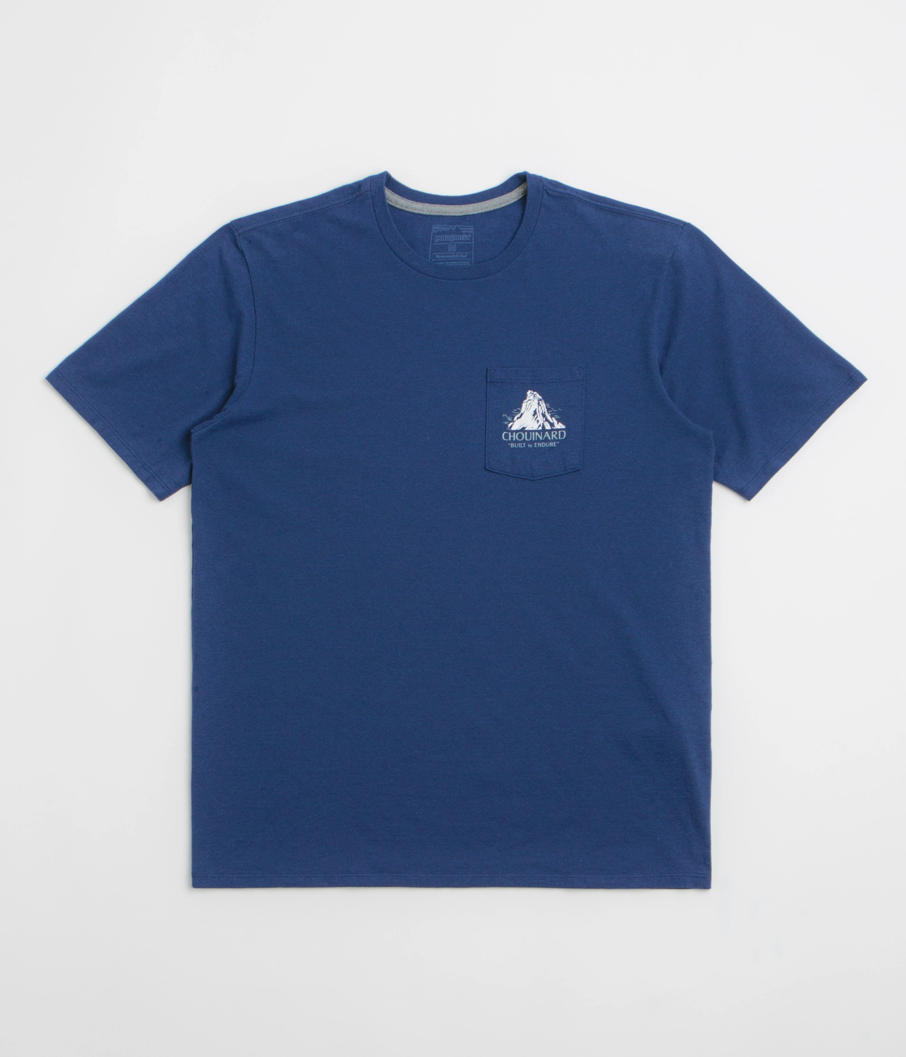 Patagonia Chouinard Crest Pocket Responsibili-Tee T-Shirt - Clement Blue Soft and Relaxed