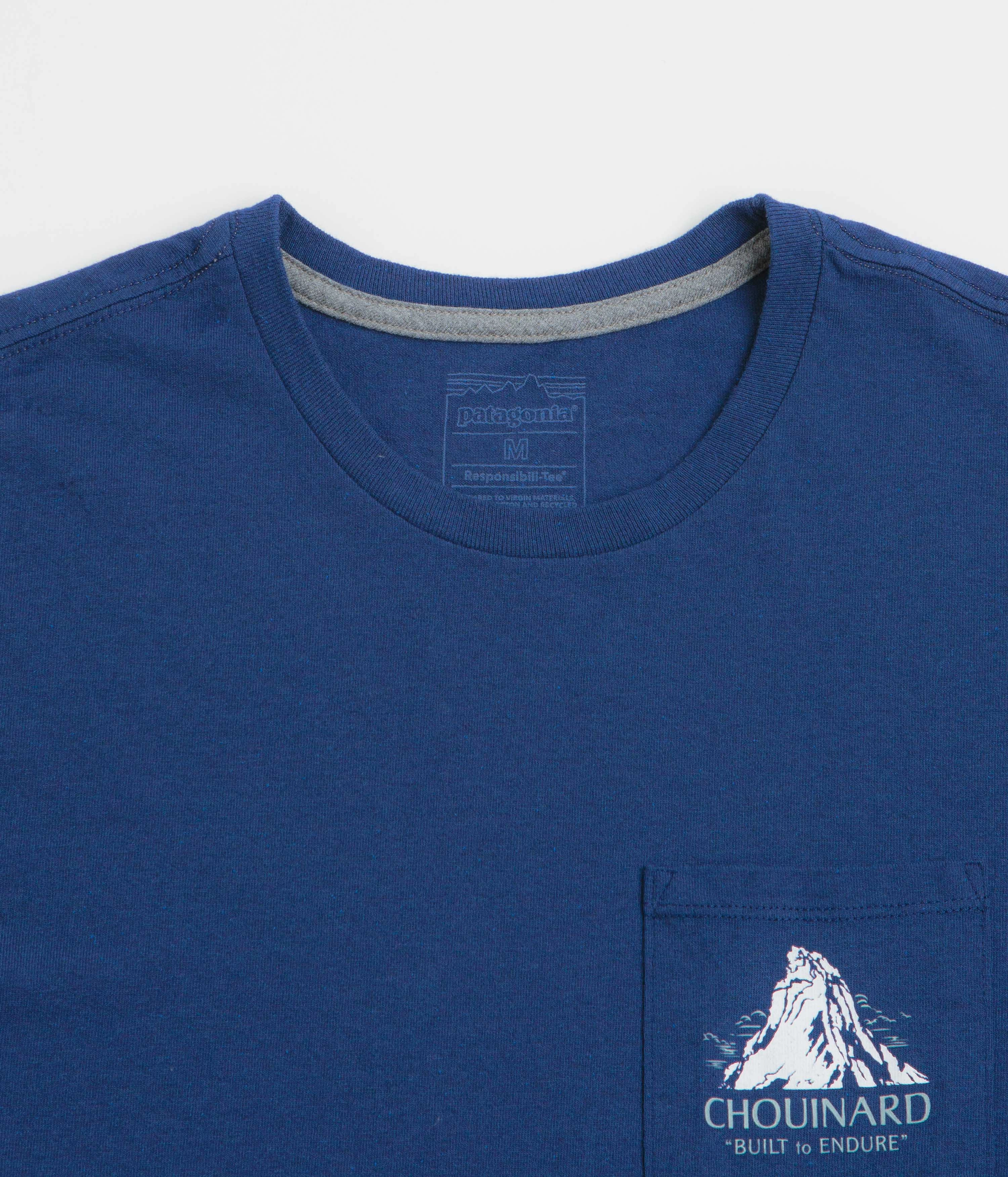 QuickDryTechnology DurableStitching Patagonia Chouinard Crest Pocket Responsibili-Tee T-Shirt - Clement Blue