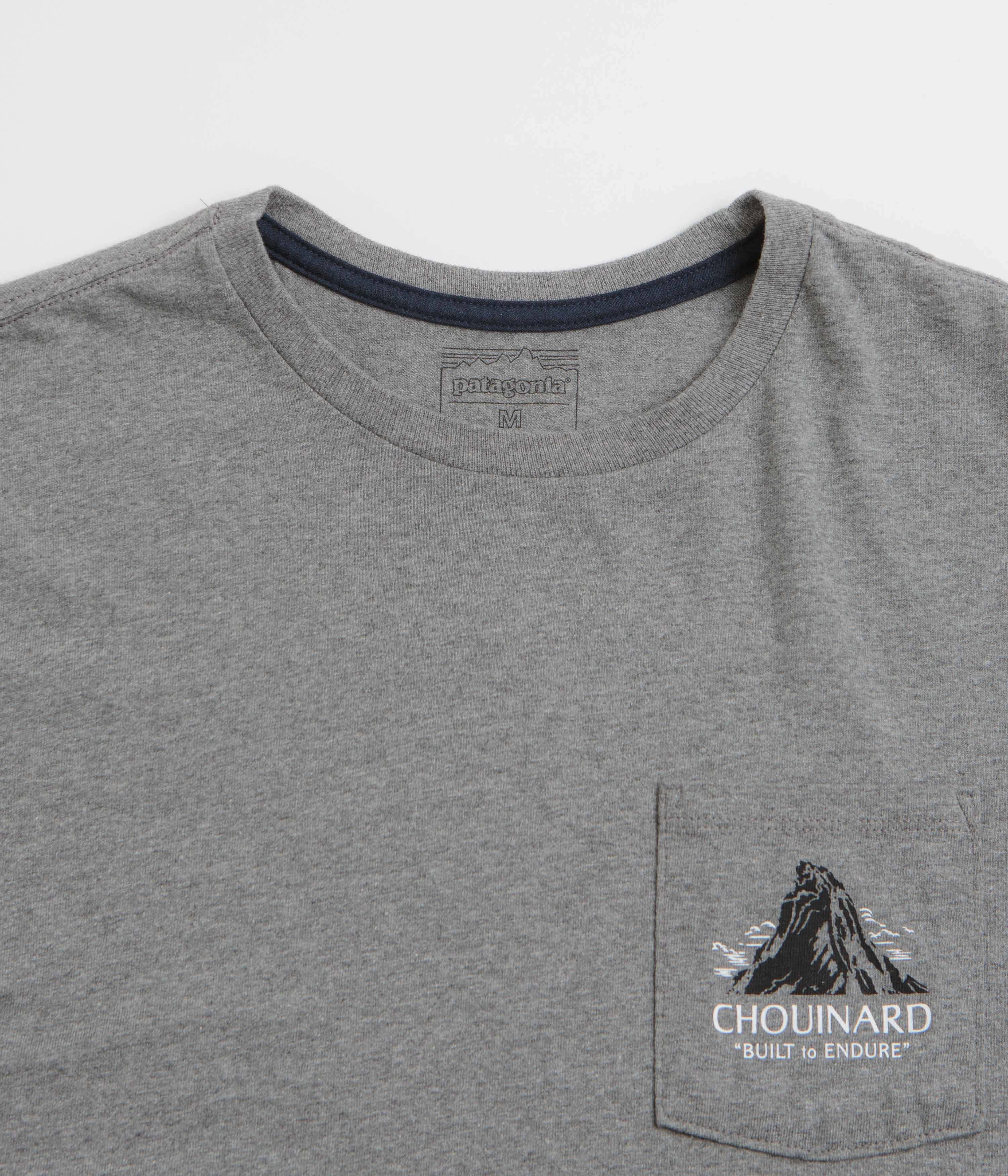 Patagonia Chouinard Crest Pocket Responsibili-Tee T-Shirt - Gravel Heather Trendy All-Day