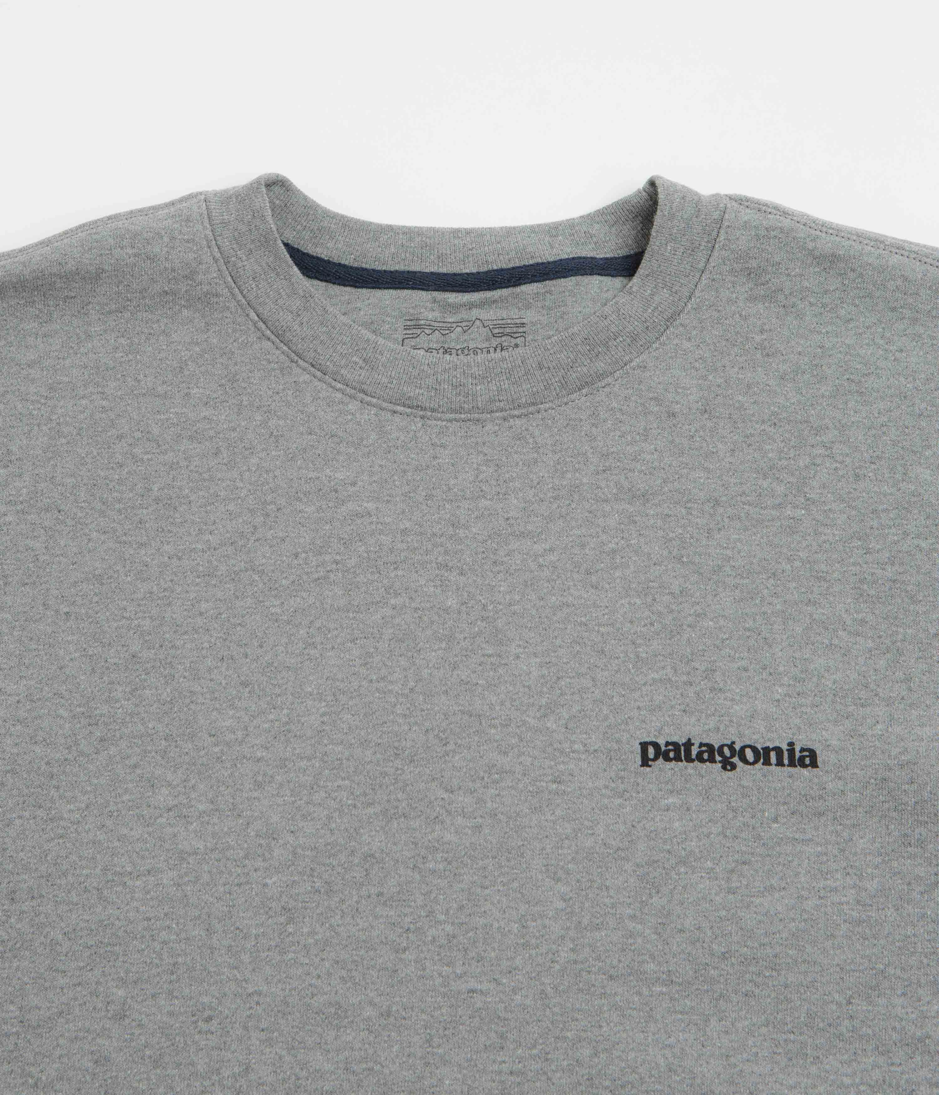 Patagonia Fitz Roy Icon Uprisal Crewneck Sweatshirt - Gravel Heather All-Purpose Knit Cozy Layering
