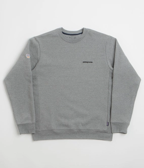 Hypoallergenic Lining Comfy Warmth Patagonia Fitz Roy Icon Uprisal Crewneck Sweatshirt - Gravel Heather