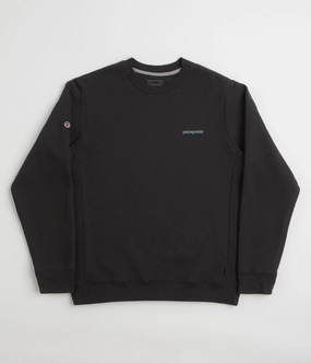 Patagonia Fitz Roy Icon Uprisal Crewneck Sweatshirt - Ink Black Cozy Comfort