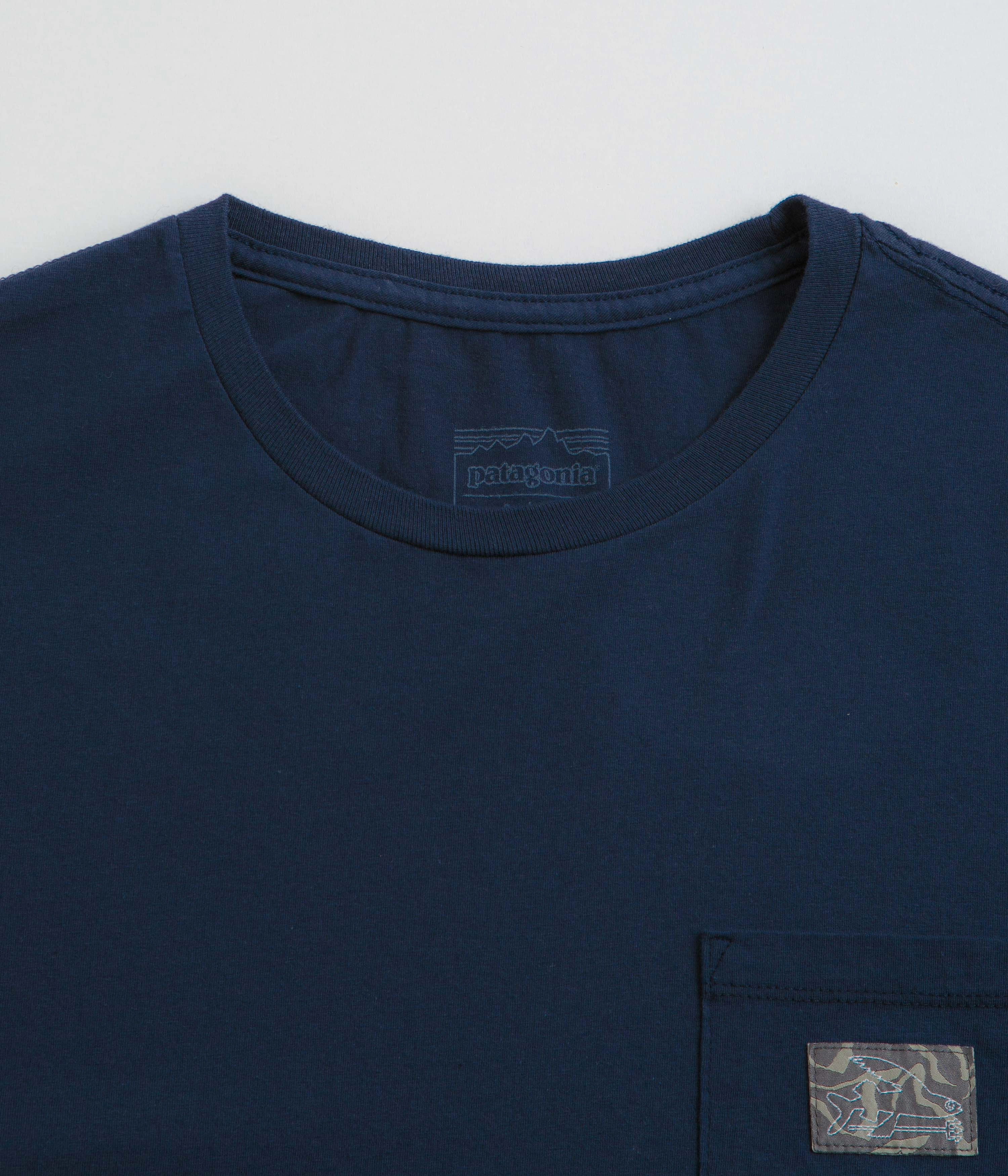 Patagonia Flying Fish Tides Organic Pocket T-Shirt - New Navy Versatile Layer