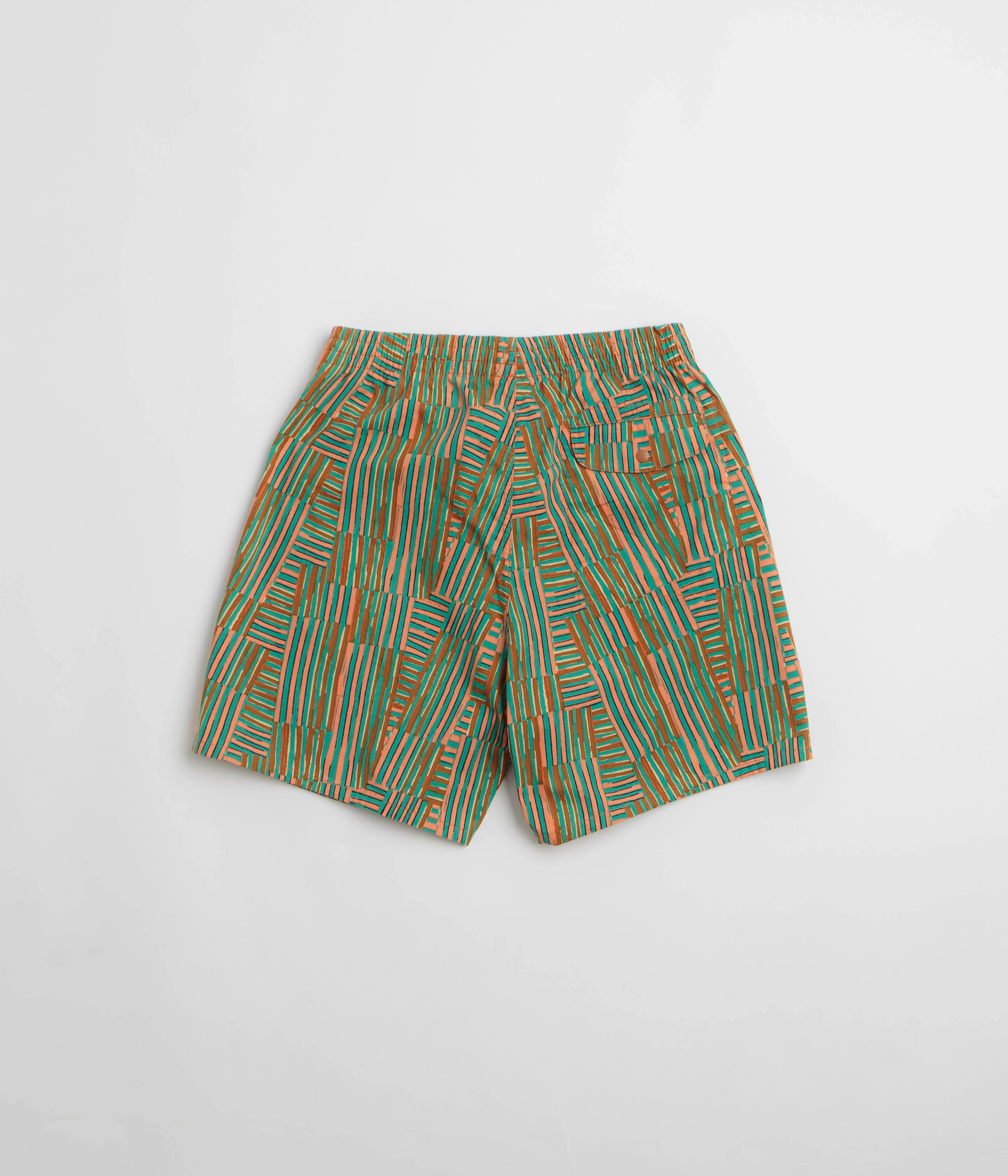 High-waisted Patagonia Funhoggers Shorts - Quilty Fitz: Heartleaf Green