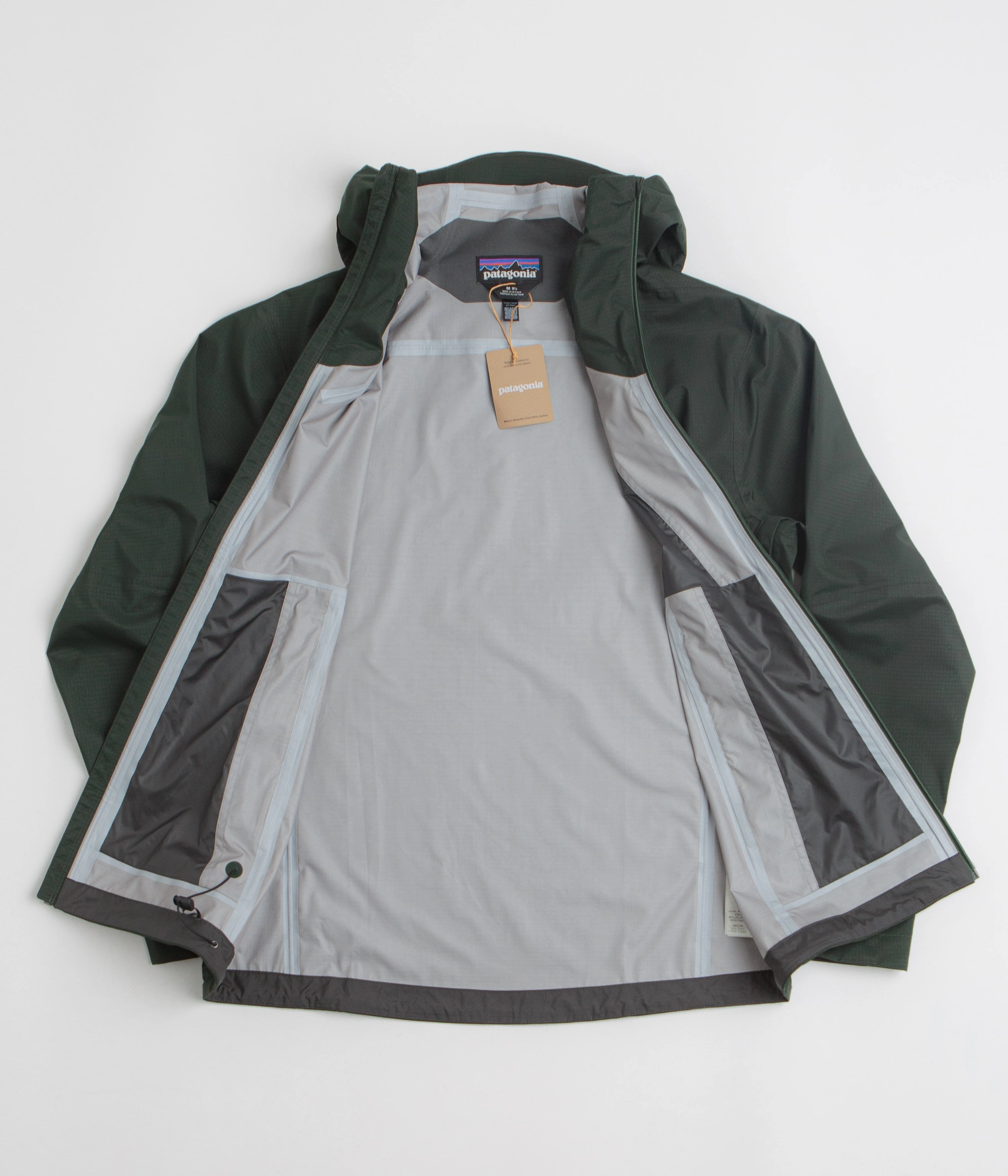 Adjustable hood design Patagonia Granite Crest Rain Jacket - Old Growth Green