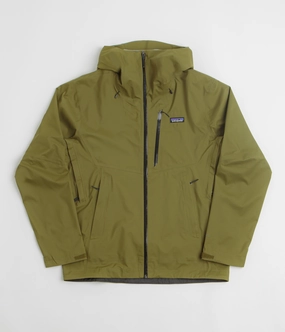 Multi Pocket Functionality Stormproof Zipper Patagonia Granite Crest Rain Jacket - Pond Green