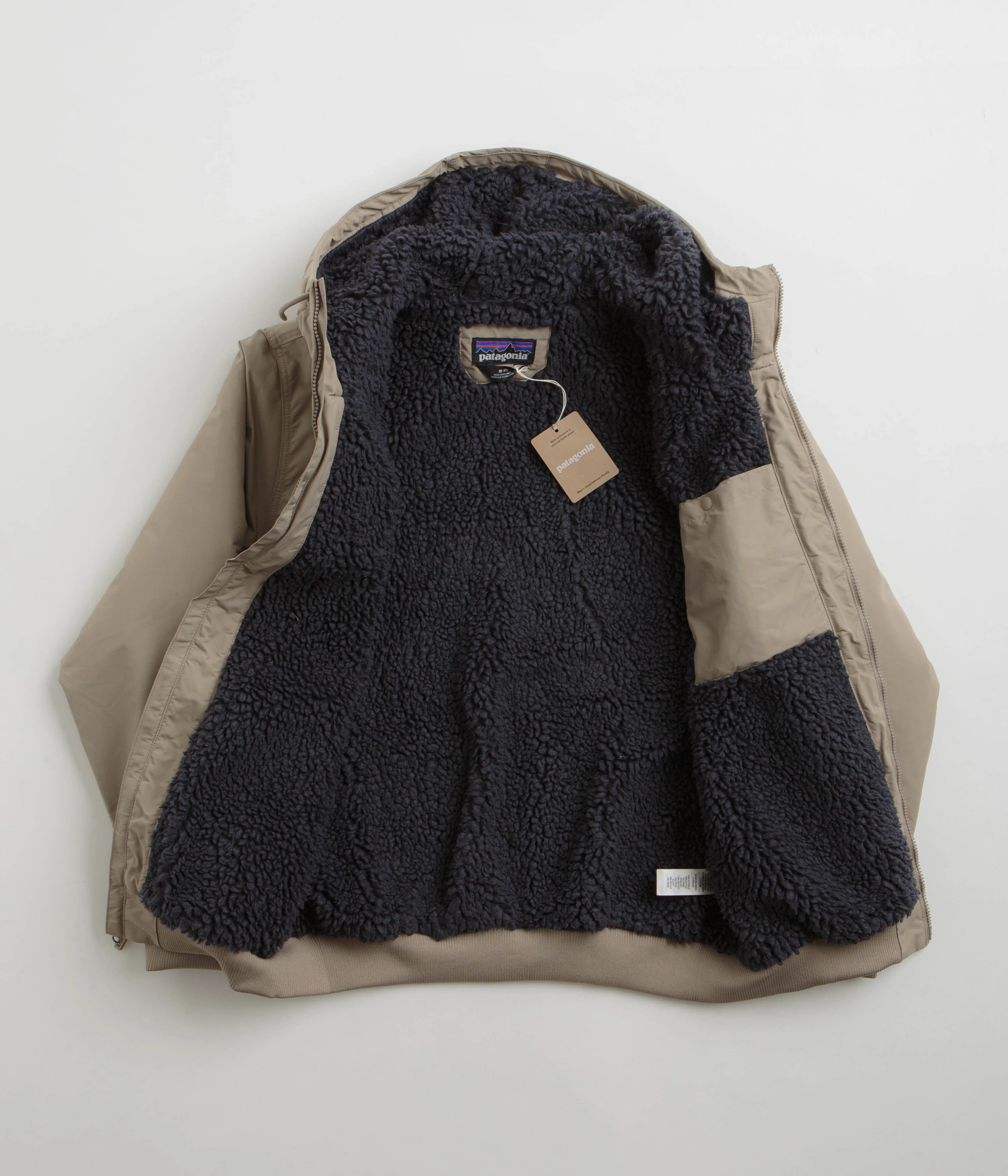 Patagonia Lined Isthmus Hoodie - Seabird Grey UV Protection Finish Roll Up Storage Design