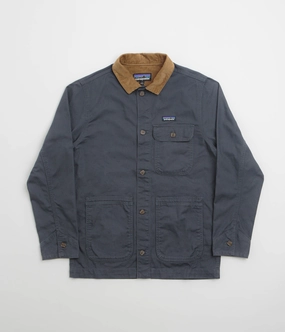 High Neck Patagonia Point Reyes Canvas Jacket - Smolder Blue
