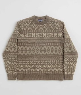Zero Waste Production Patagonia Recycled Wool Sweatshirt - Helmsman: Seabird Grey