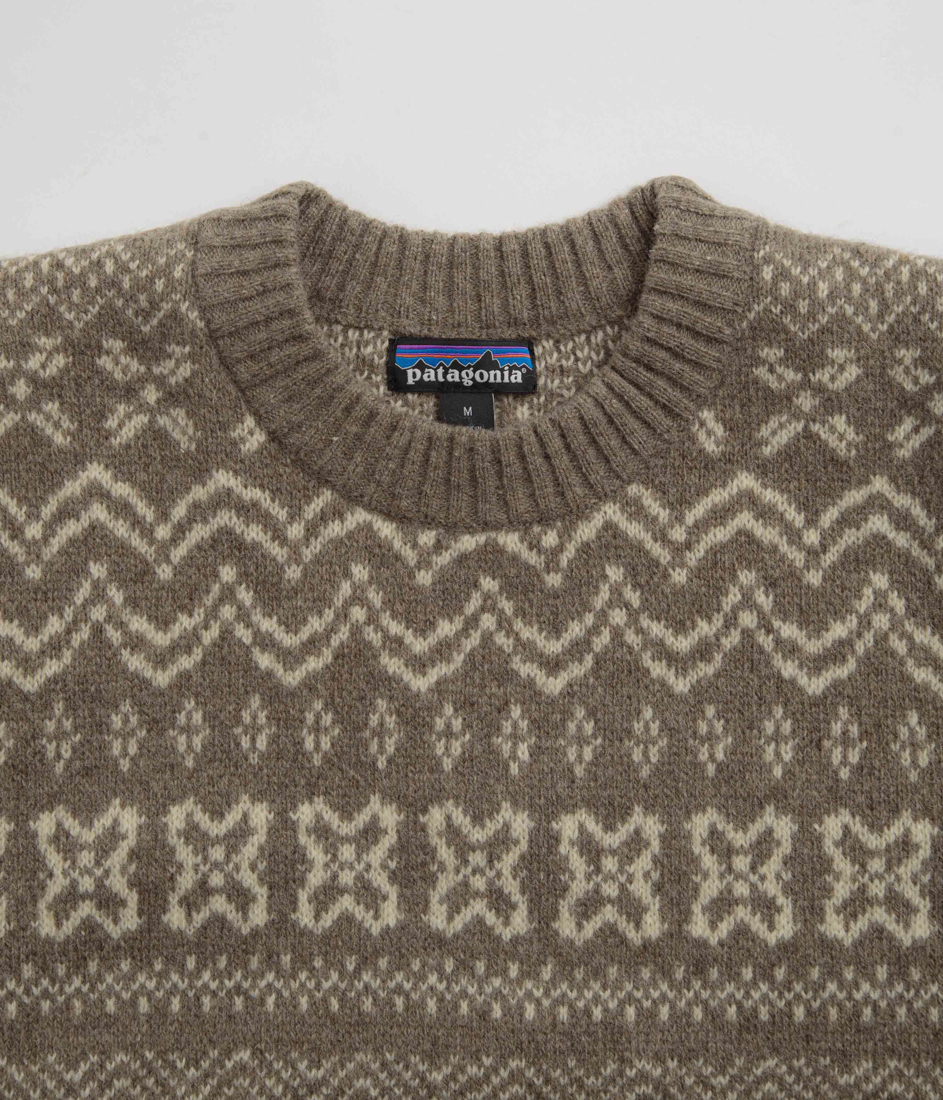 Flex Knit Ribbing Patagonia Recycled Wool Sweatshirt - Helmsman: Seabird Grey