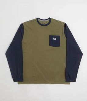 Low Impact Manufacturing Patagonia Shop Sticker Pocket Responsibili-Tee Long Sleeve T-Shirt - Tent Green