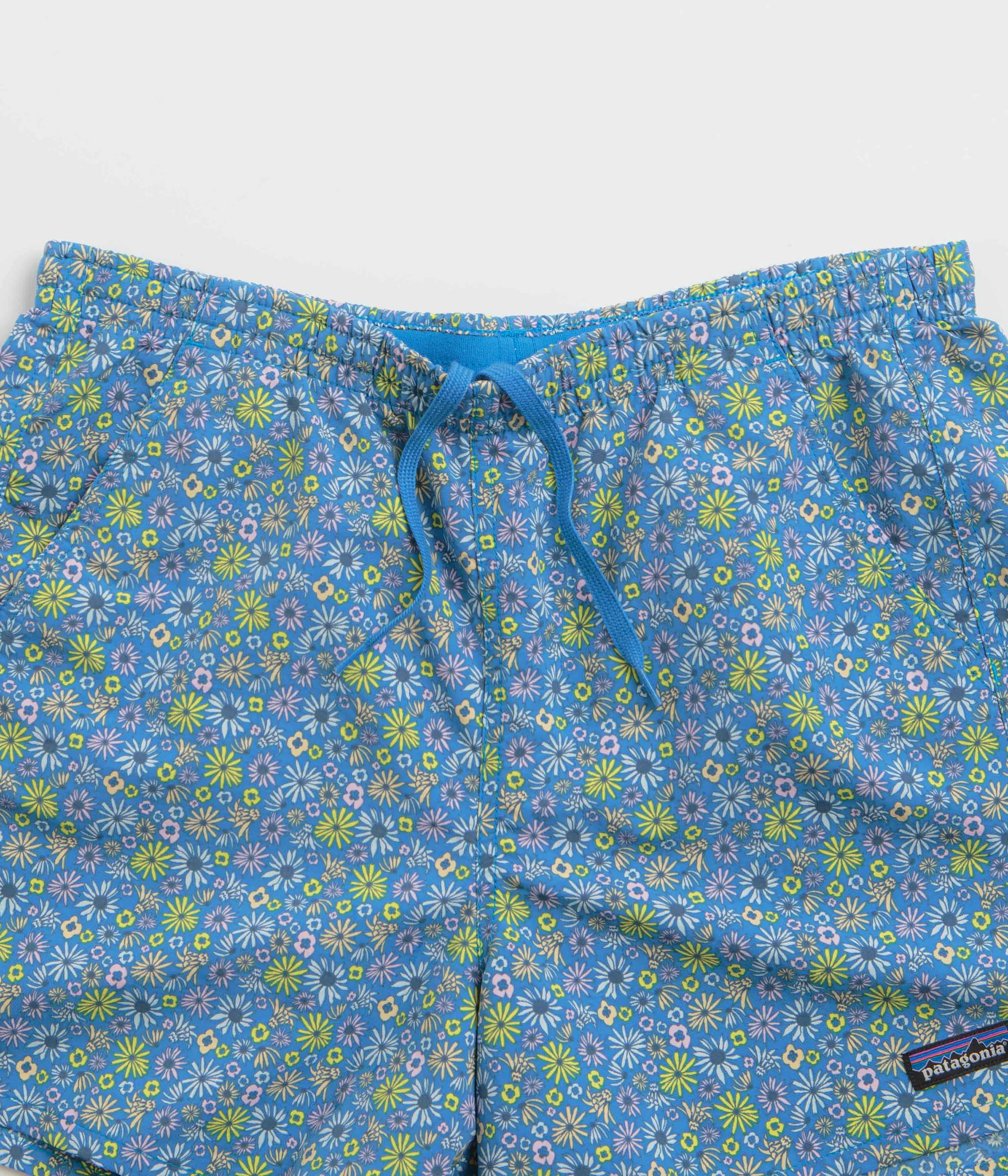 Patagonia Womens Baggies 5" Shorts - Floral Fun: Vessel Blue Quick Fit MoistureWickingLining