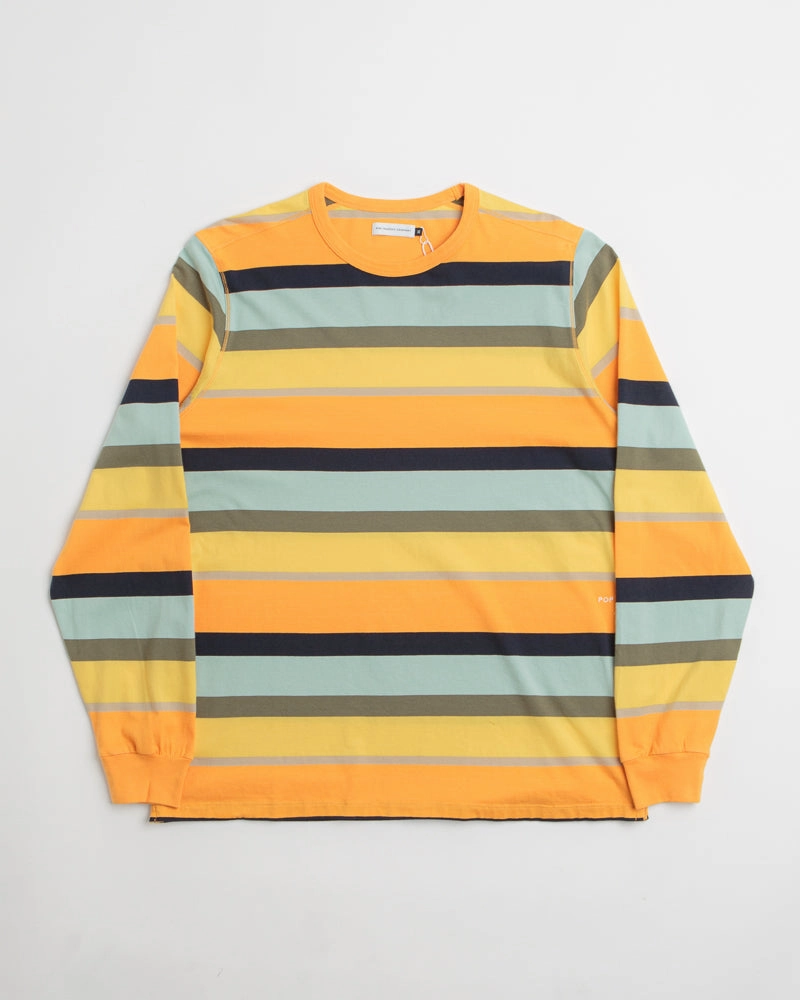 Pop Trading Company Striped Logo Long Sleeve T-Shirt - Yellow / Multicolour Modern innovation MinimalistDesign
