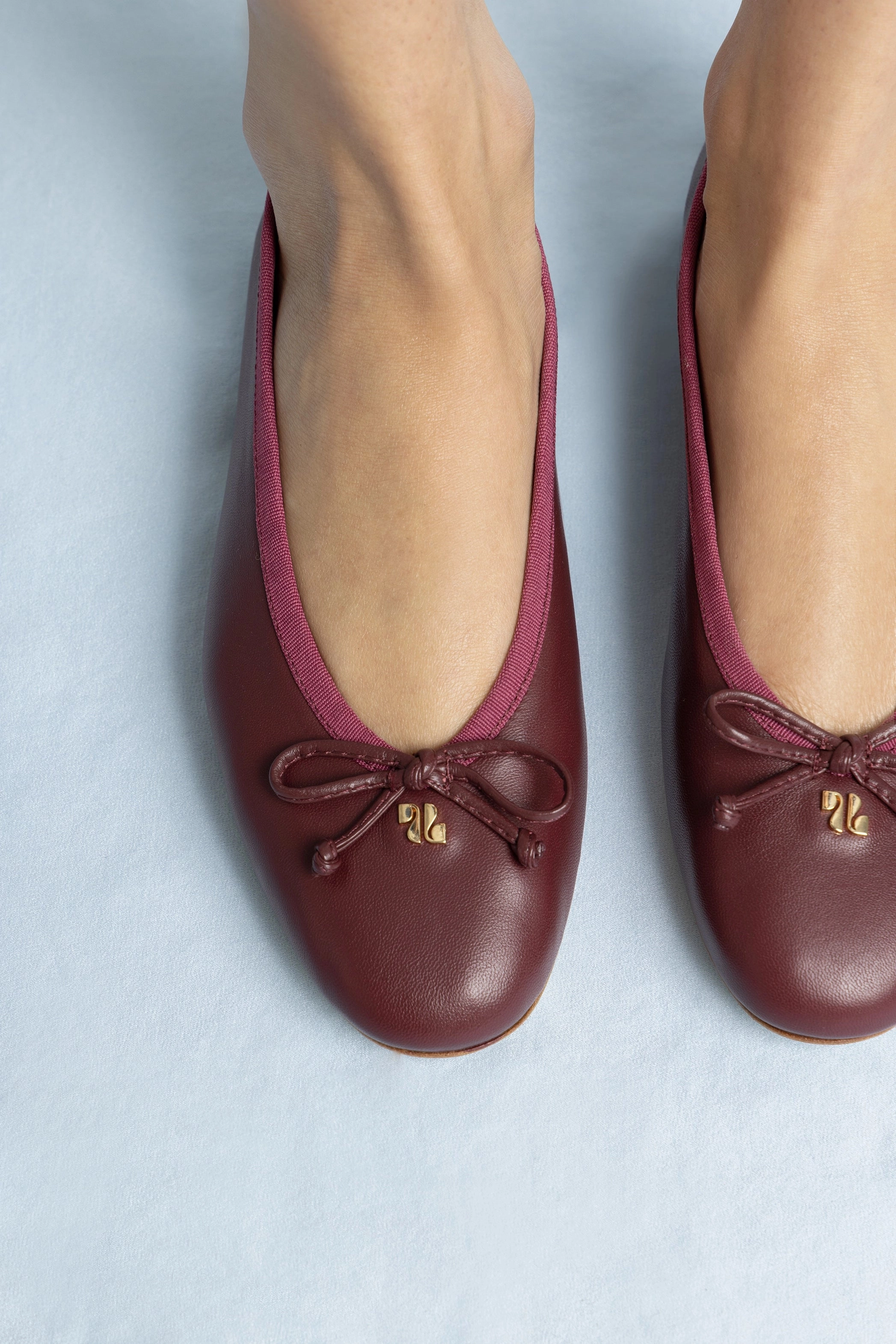 Chic Sole Well crafted Pavlova Ballet Flat In Burgundy Leather