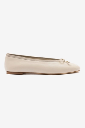 Pavlova Ballet Flat In Mushroom Grey Leather Wave Step