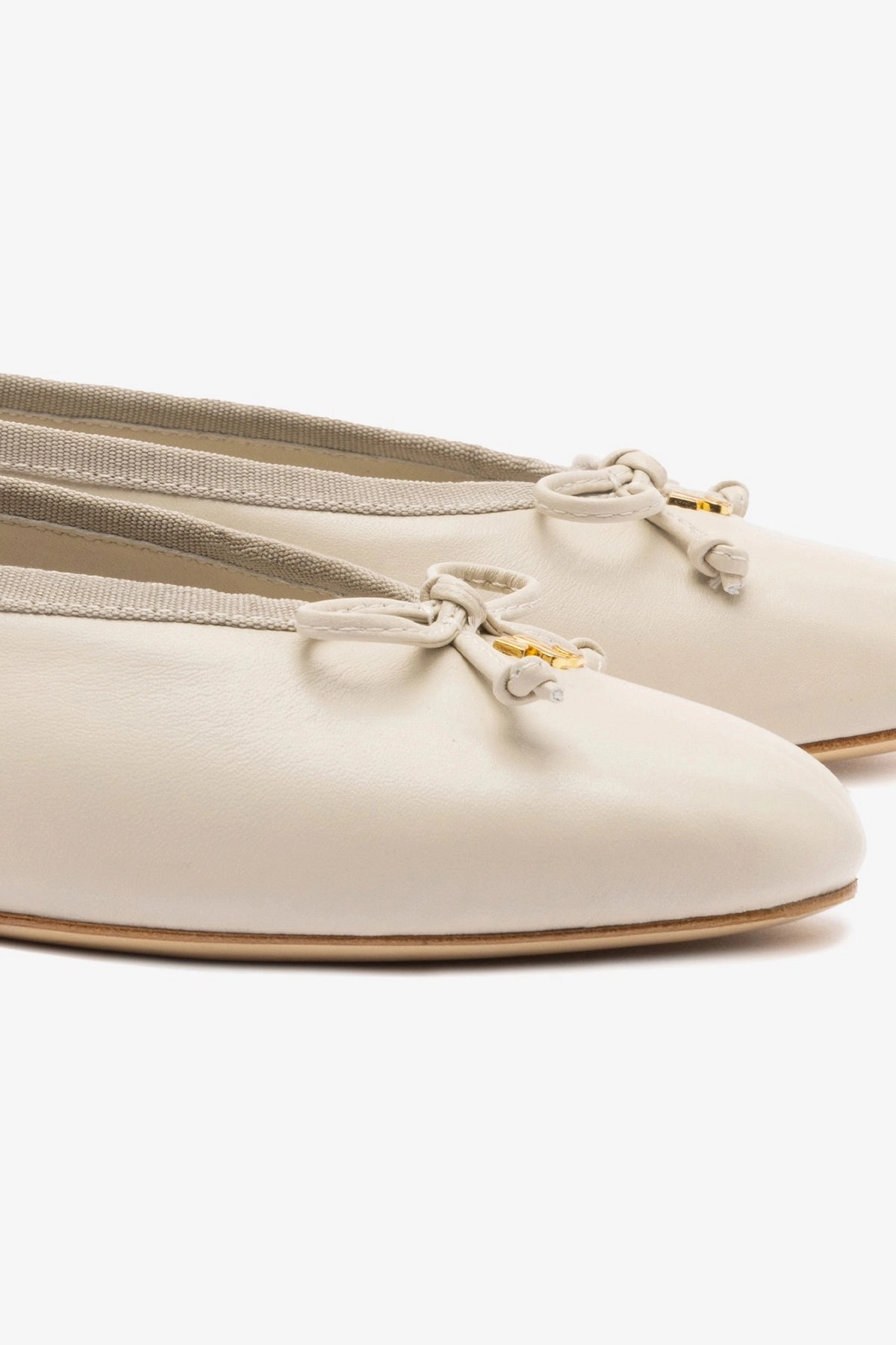 Pavlova Ballet Flat In Mushroom Grey Leather Classic Lady