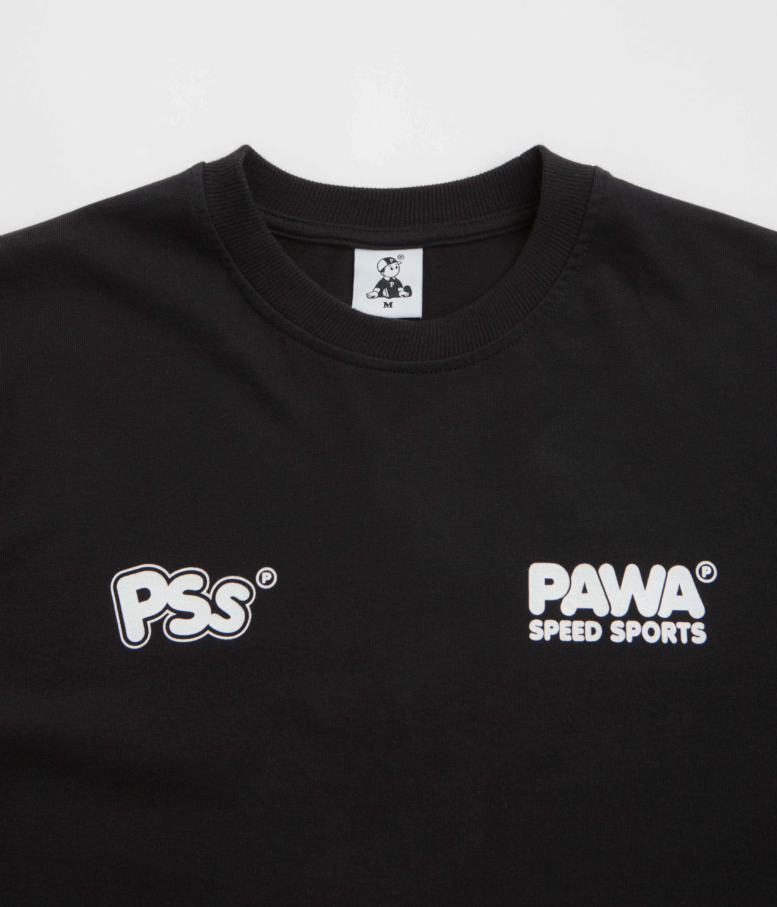 Pawa Speed Sports Burnout T-Shirt - Black Classic Crew Neck