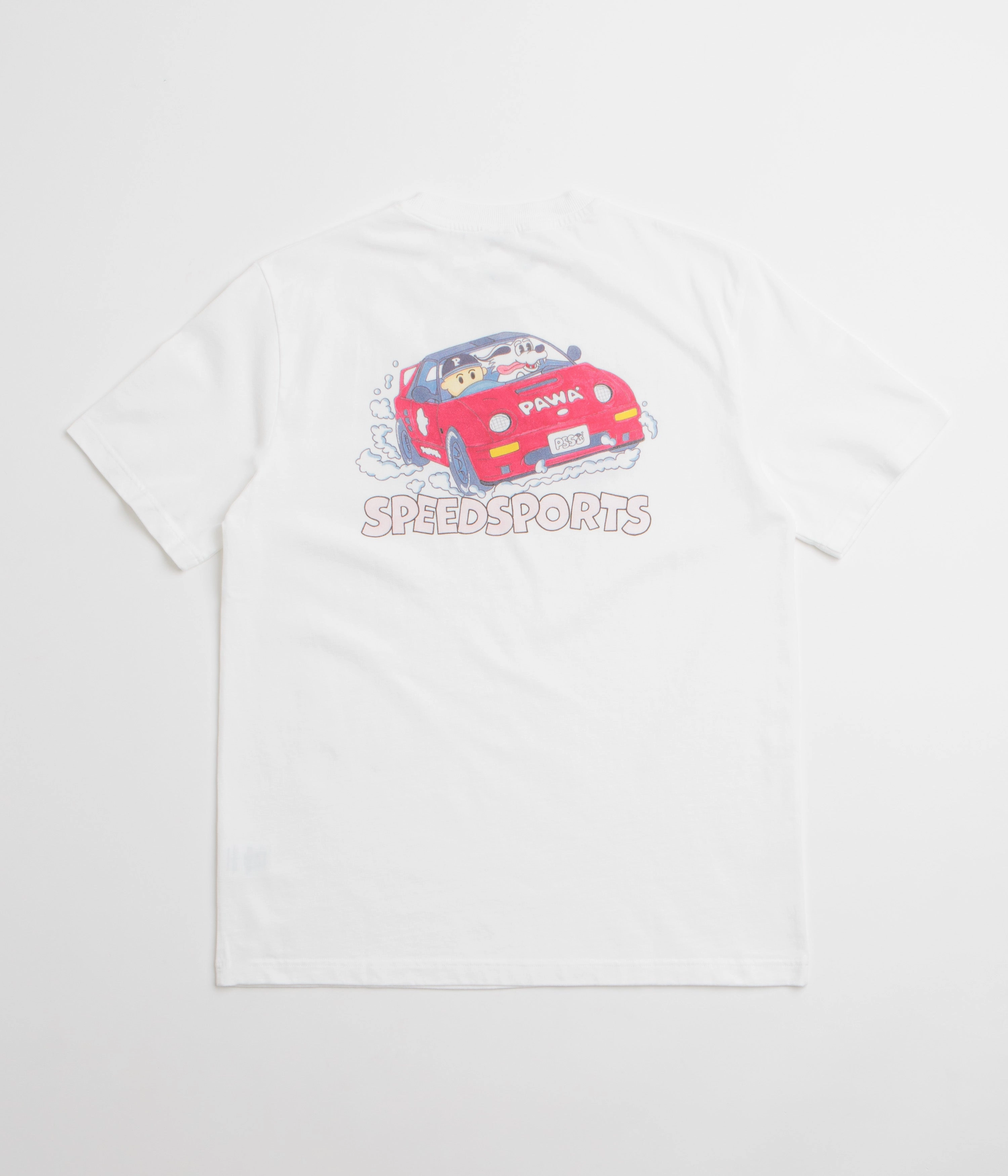 Pawa Speed Sports Raceday T-Shirt - White Ribbed Collar Design