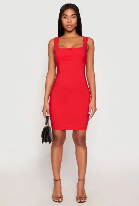 Crepe Knit Scalloped Trim Dress Trendy Layering
