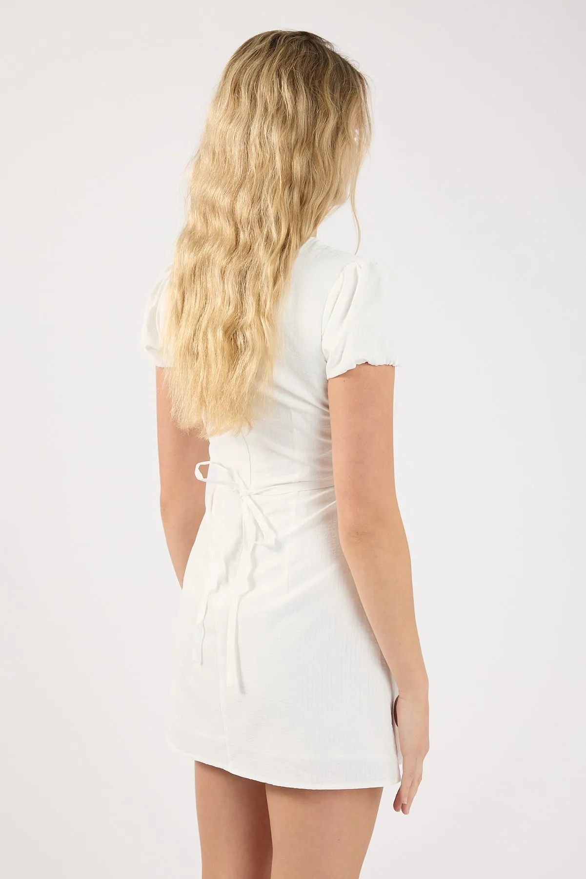 Wide Swing Perfectly Crafted Perfect Stranger Aurora Keyhole Mini Dress White