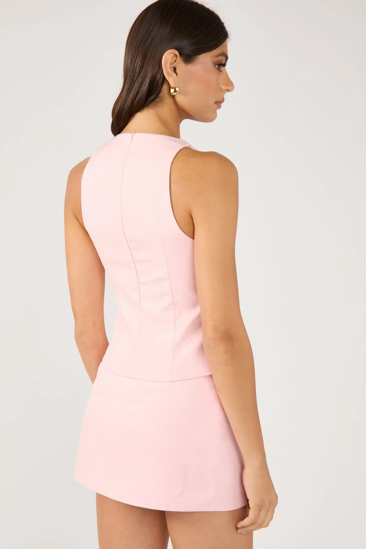 Selection Benefit Perfect Stranger Bowette Vest Top Light Pink