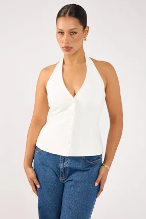 Seamless Bonding Perfect Stranger Luca Halter Tailored Vest White