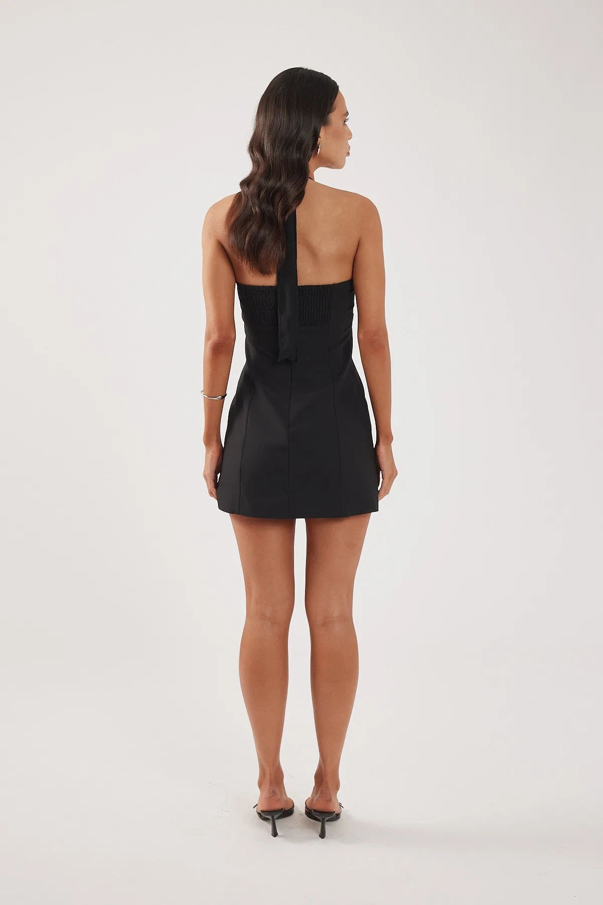 Perfect Stranger Lula Halter Mini Dress Black Subtle Touch