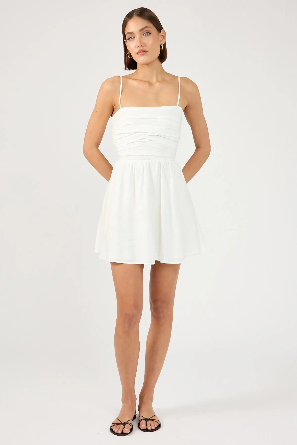 Perfect Stranger Sea Breeze Mini Dress White Textured Flow Clean Style