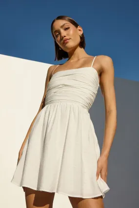 Perfect Stranger Sea Breeze Mini Dress White Flattering Style Fit Lightweight