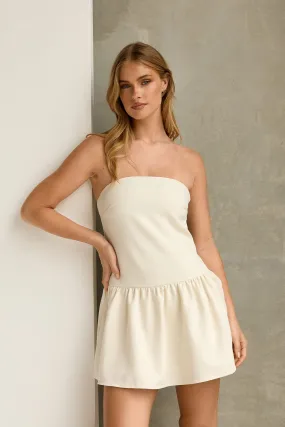 Fashion Essential Perfect Stranger Winslet Strapless Mini Dress Cream