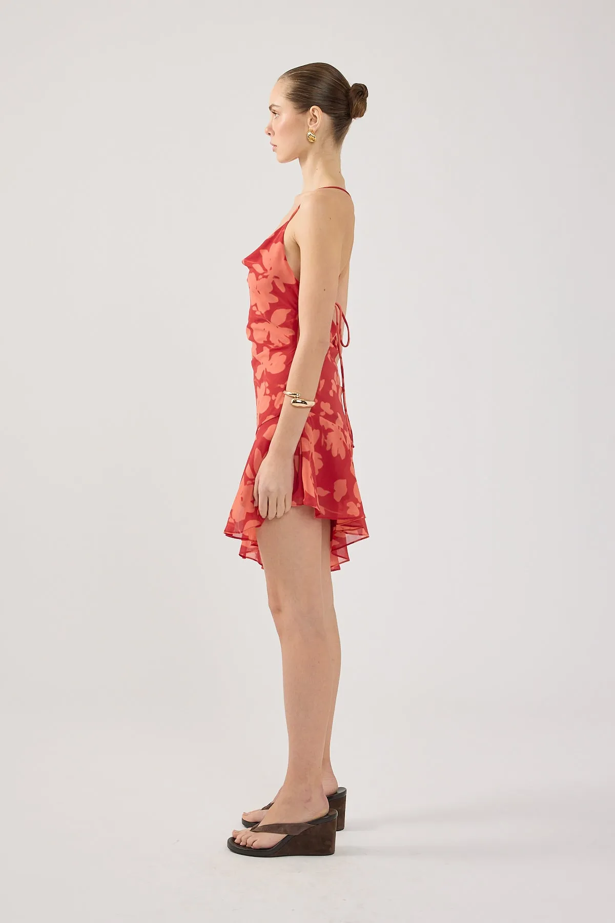 Silk Shine ComfortFitDesign Perfect Stranger Zinna Mini Dress Red Print