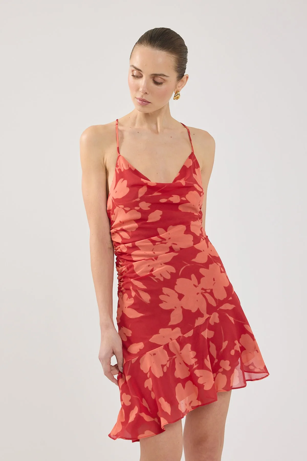 budget-friendly Perfect Stranger Zinna Mini Dress Red Print