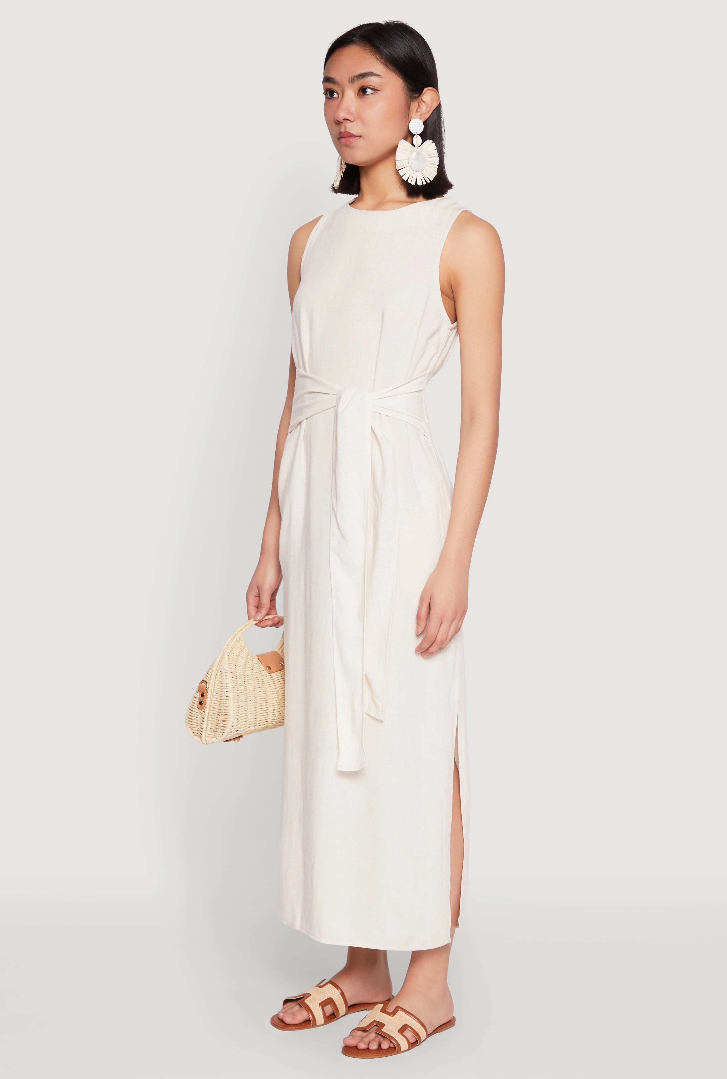 Sleeveless Tie Waist Maxi Dress Comfort Mode Cozy Design