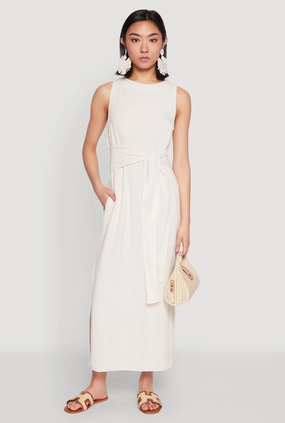 All-Day Fit Urban Cool Sleeveless Tie Waist Maxi Dress