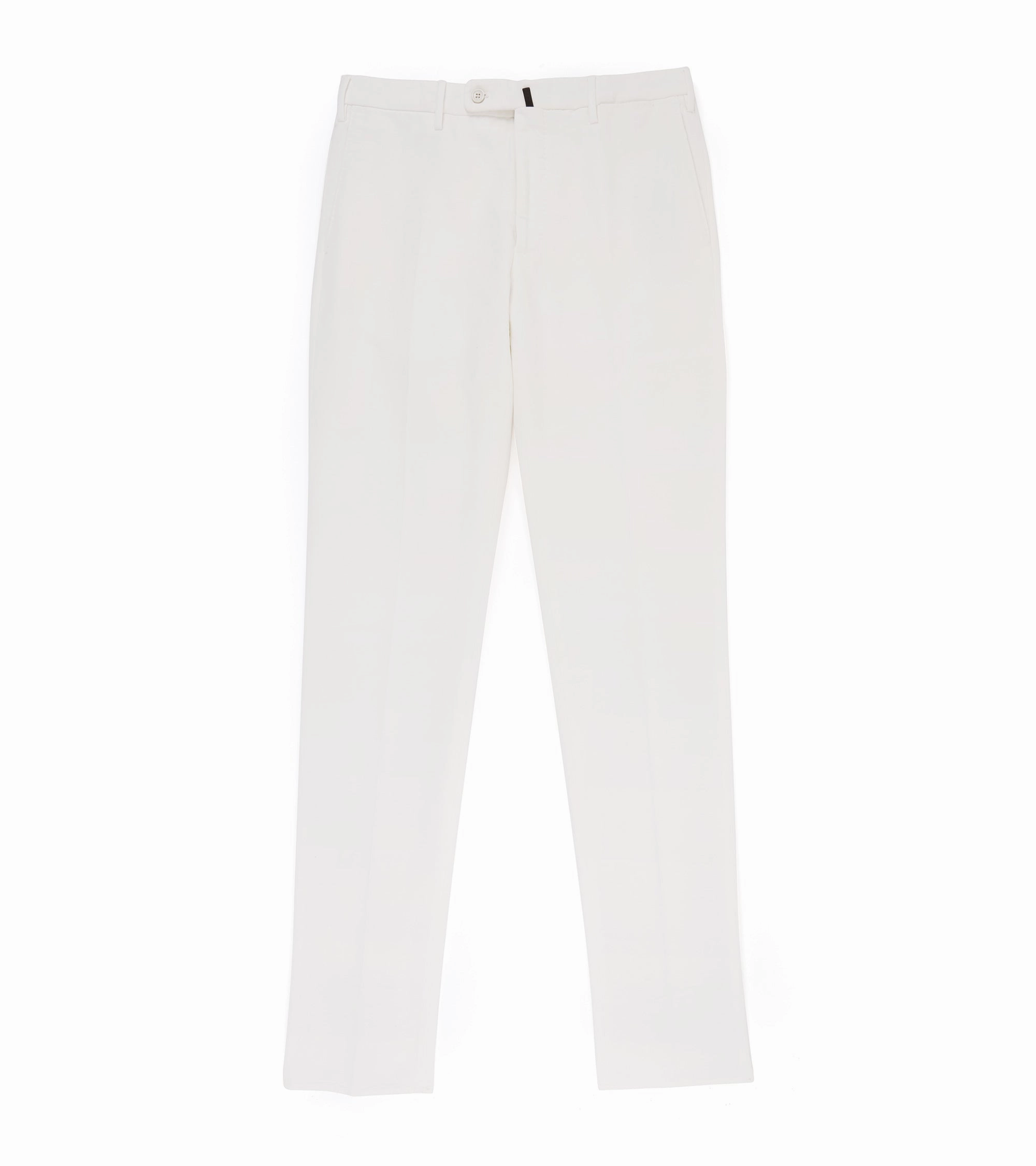 Tapered leg Comfy Waist Incotex Regular High Cotton Doeskin Trousers: White